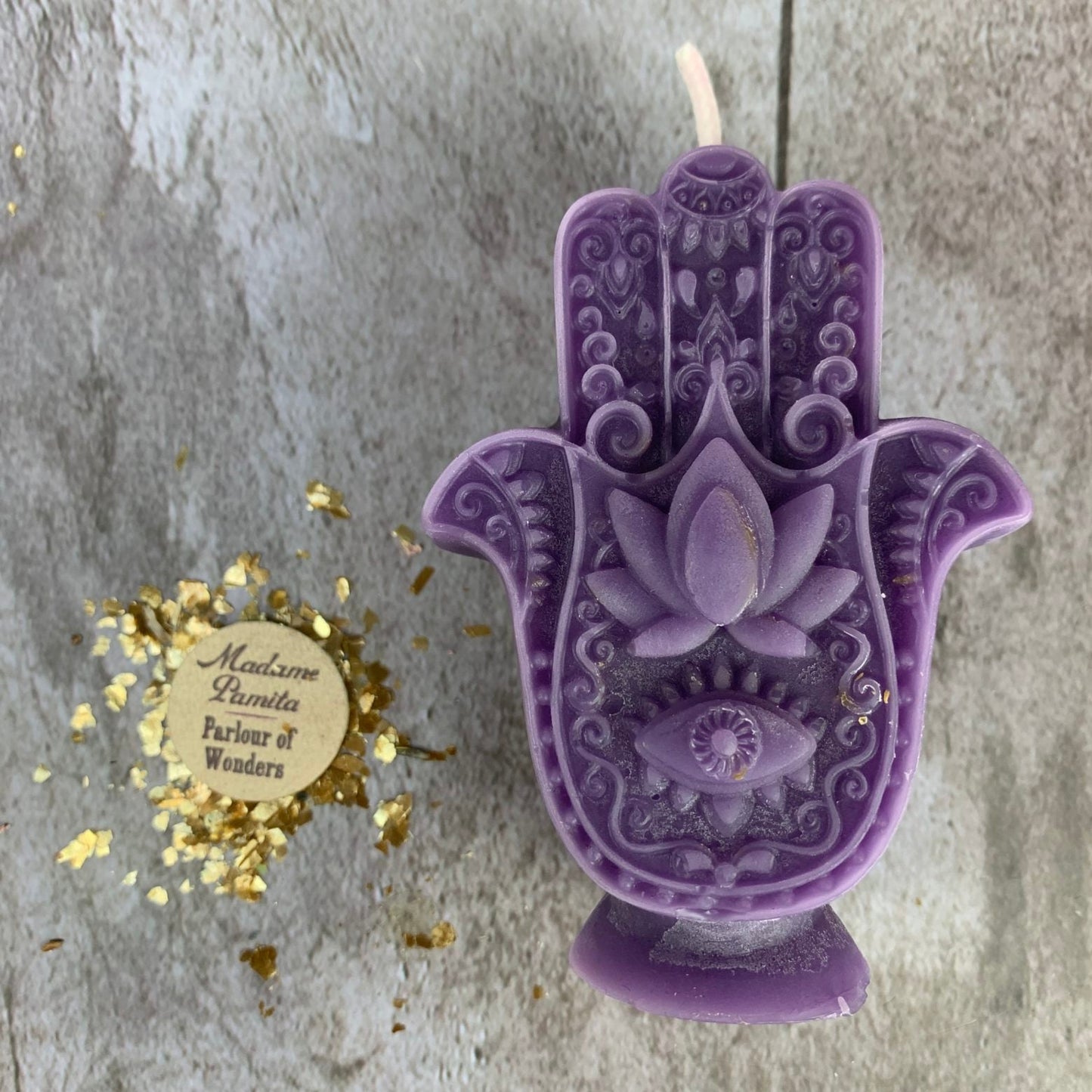Beeswax Hamsa Hand Spell Candle - Evil Eye Protection & Blessing Magic - Northern Magick Supplies