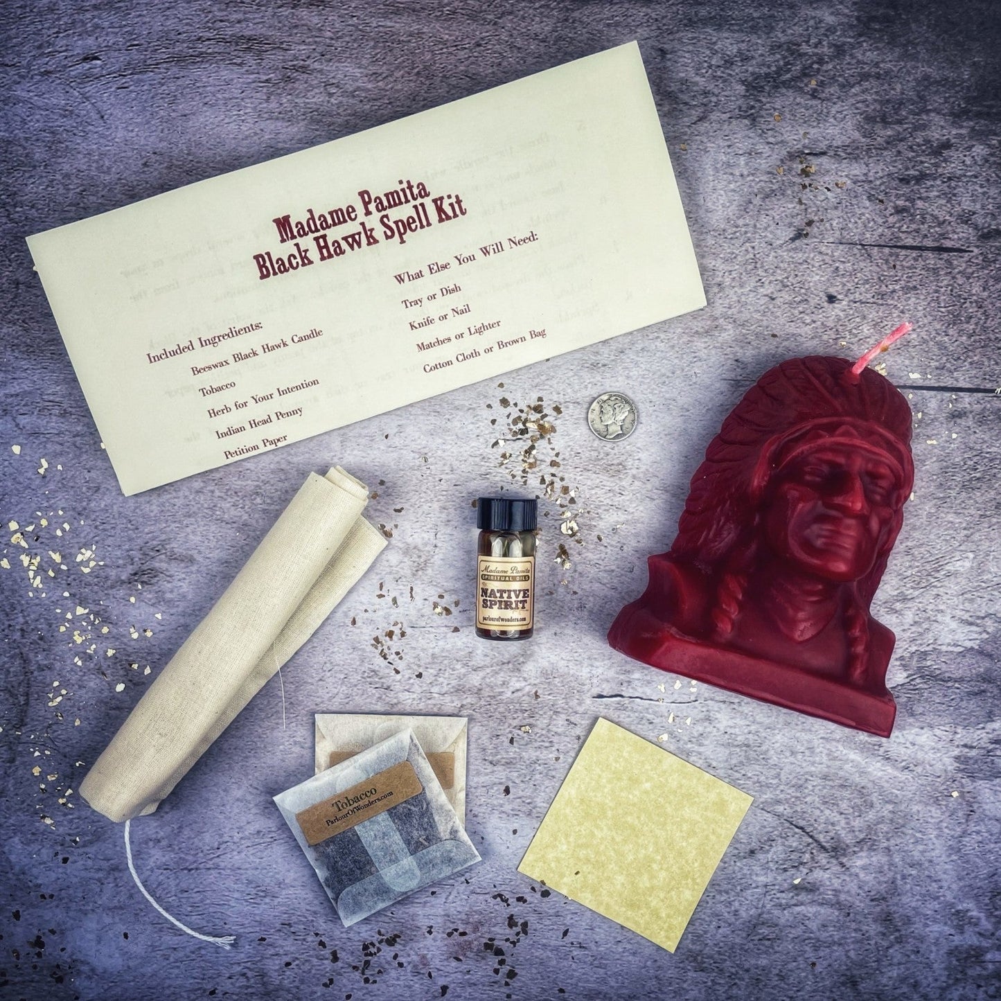 Black Hawk Justice Candle Spell Kit - Northern Magick Supplies