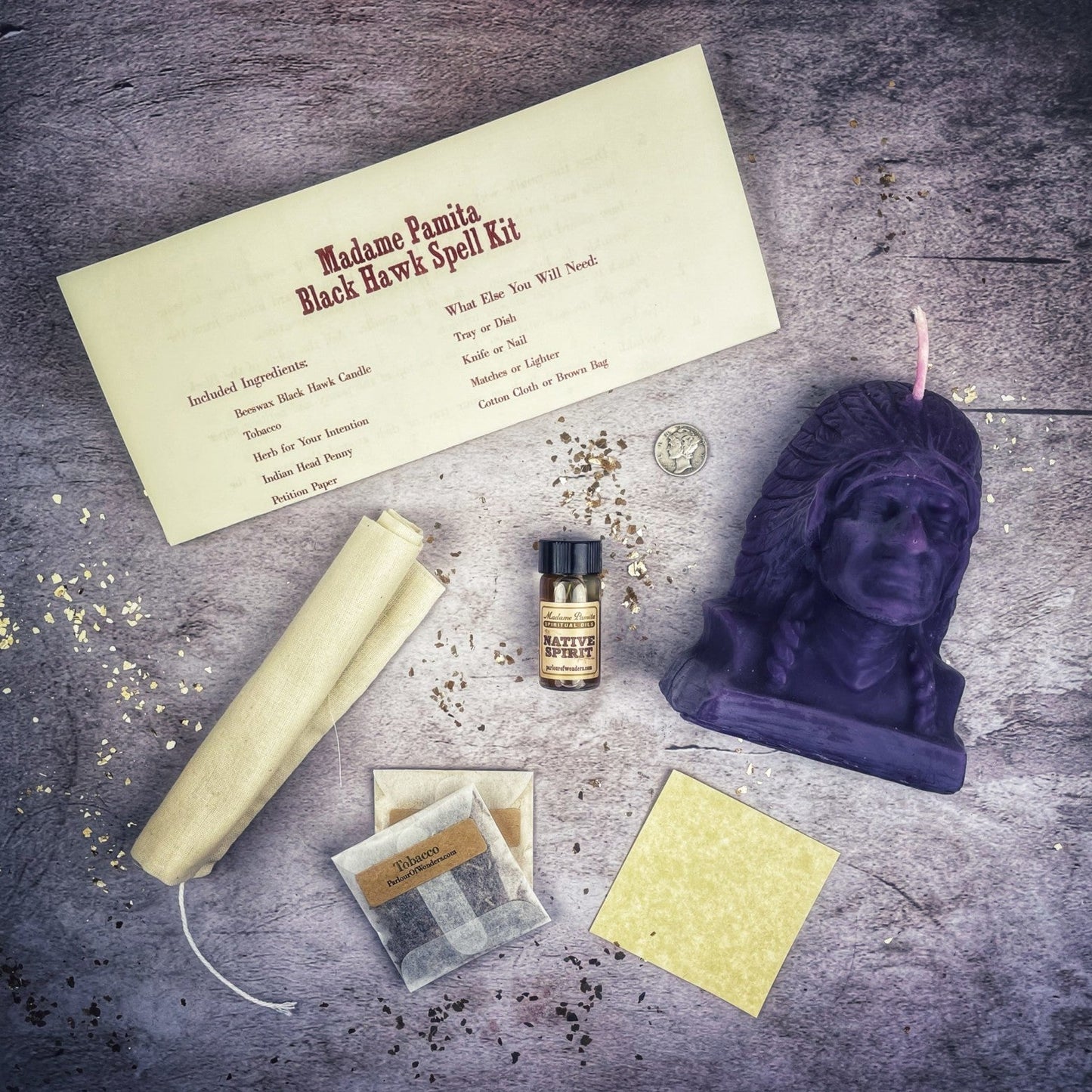 Black Hawk Justice Candle Spell Kit - Northern Magick Supplies