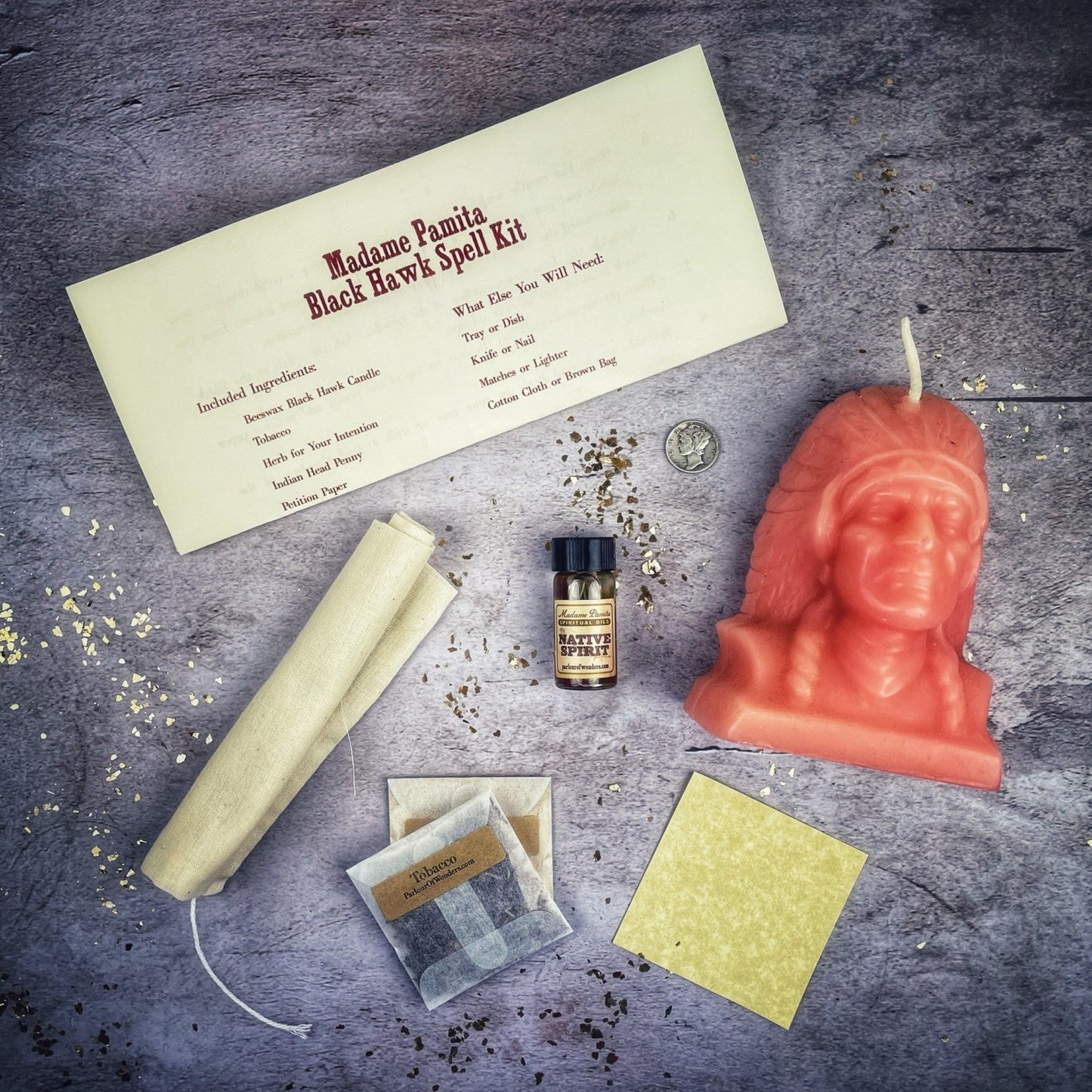 Black Hawk Justice Candle Spell Kit - Northern Magick Supplies