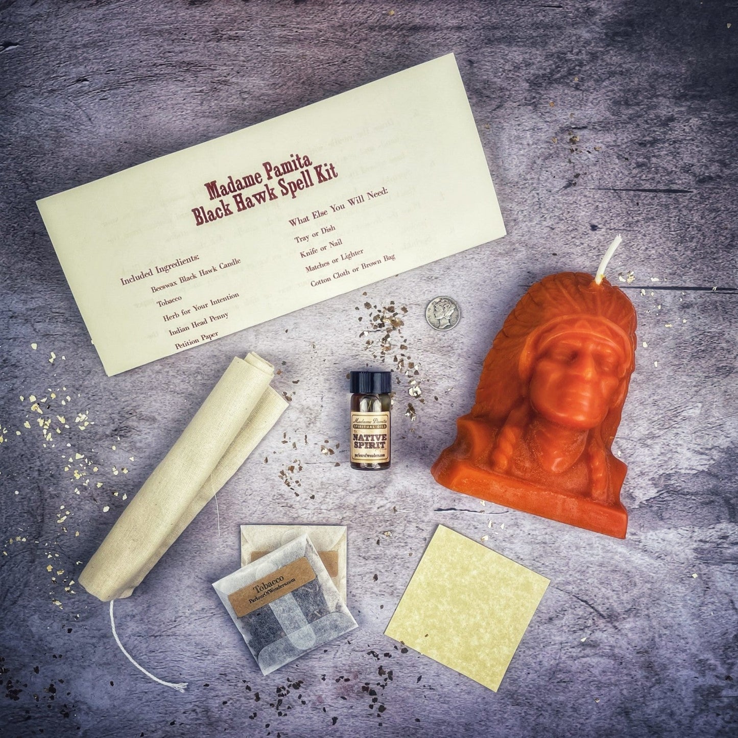 Black Hawk Justice Candle Spell Kit - Northern Magick Supplies