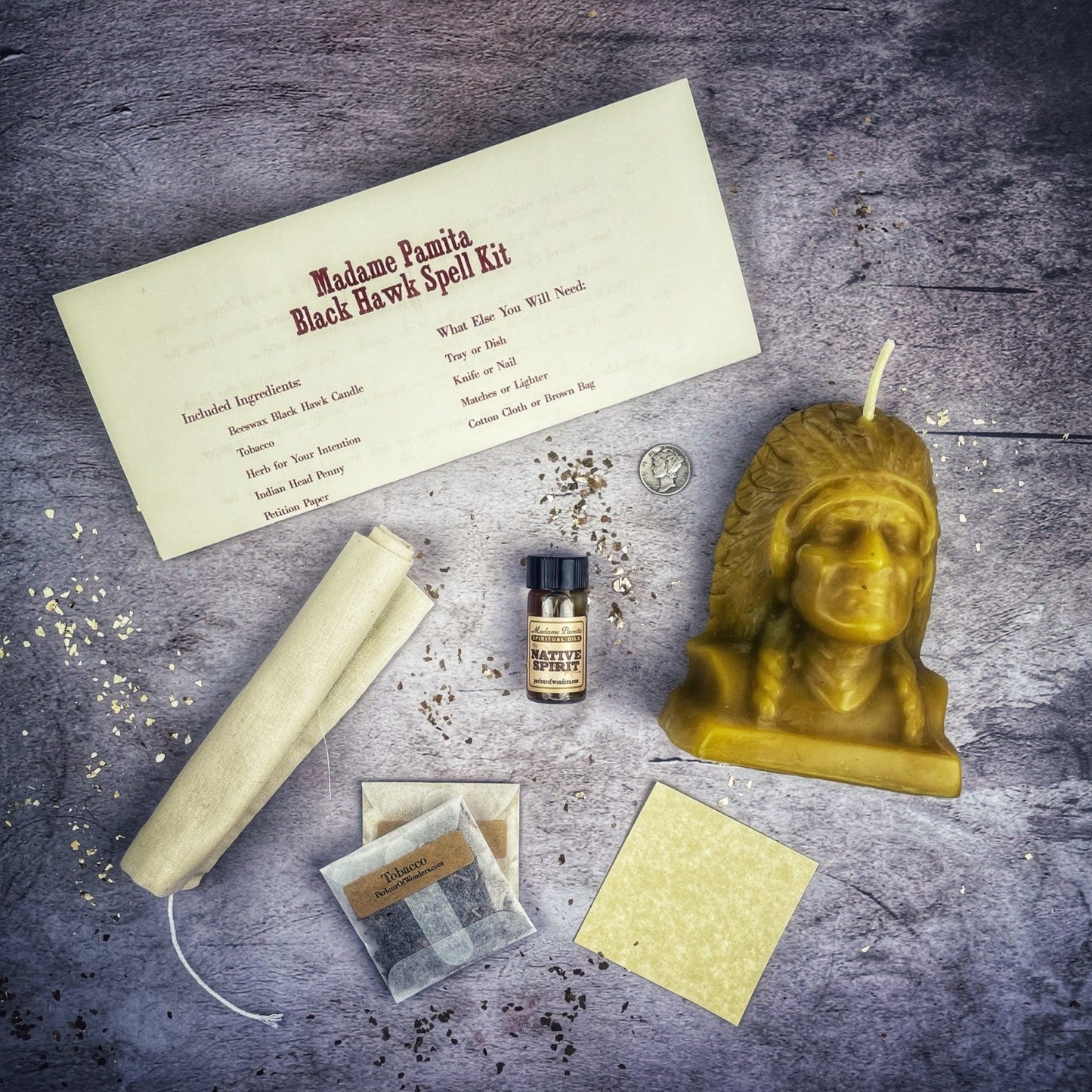 Black Hawk Justice Candle Spell Kit - Northern Magick Supplies