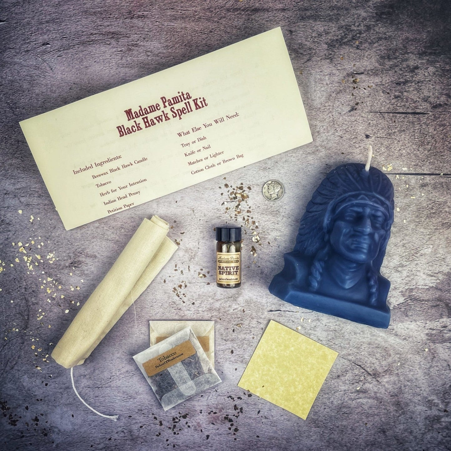 Black Hawk Justice Candle Spell Kit - Northern Magick Supplies