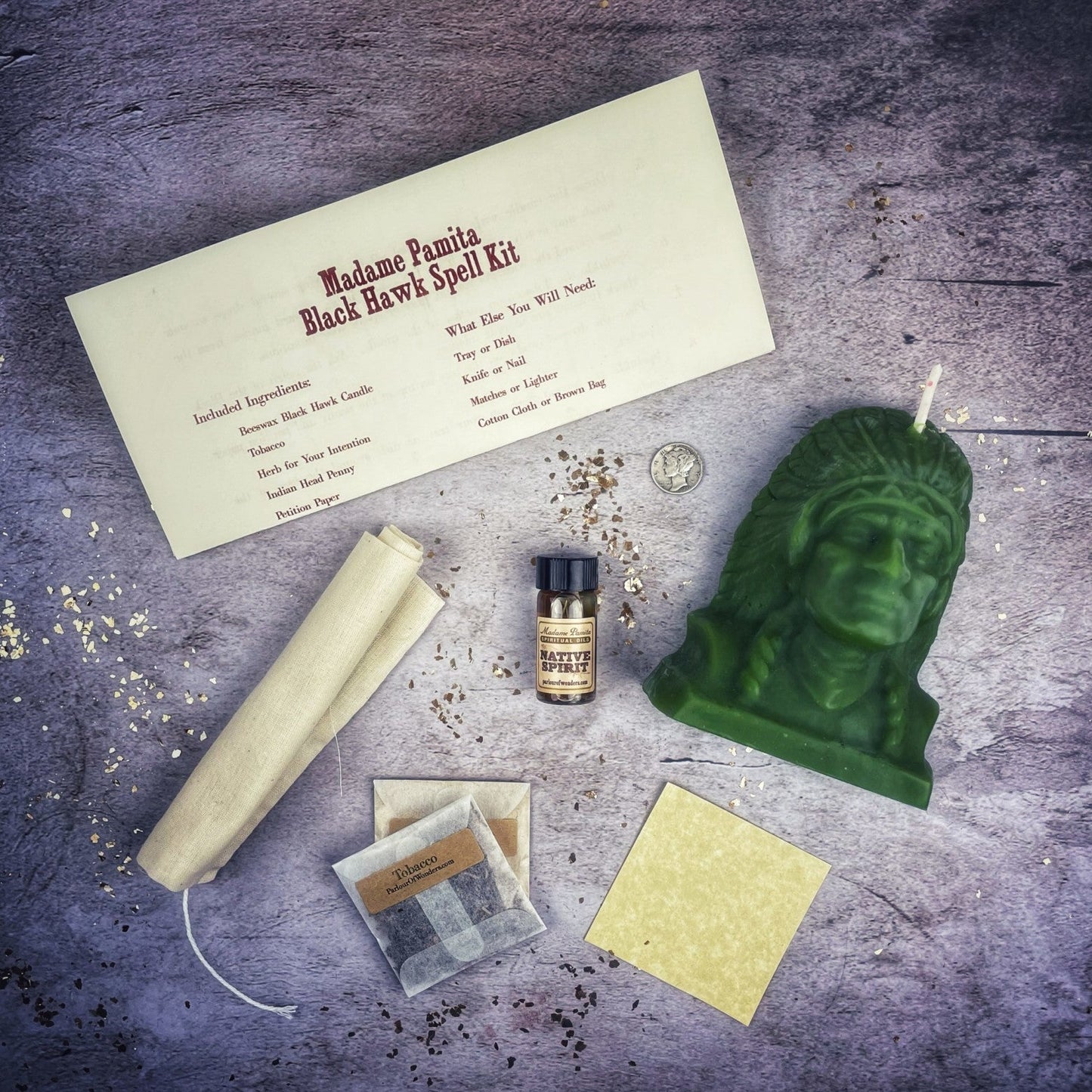Black Hawk Justice Candle Spell Kit - Northern Magick Supplies