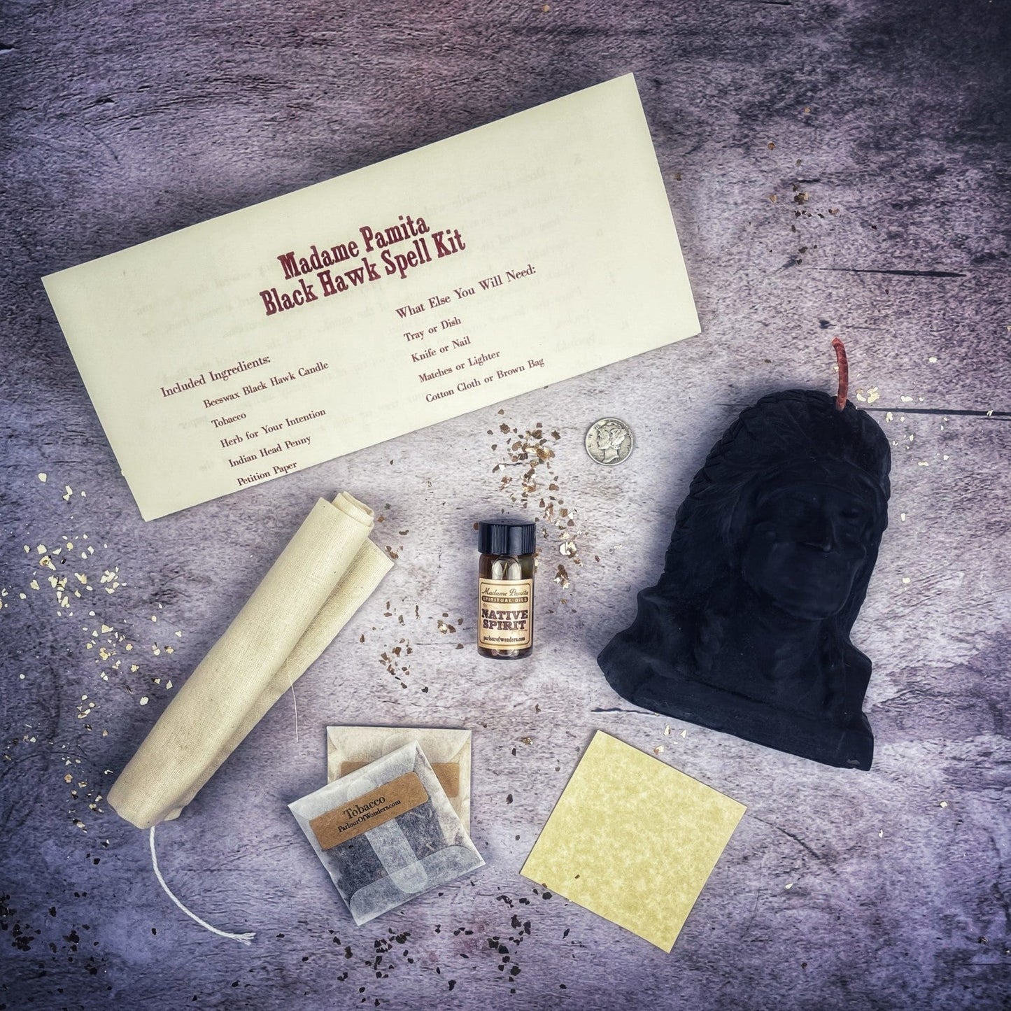 Black Hawk Justice Candle Spell Kit - Northern Magick Supplies