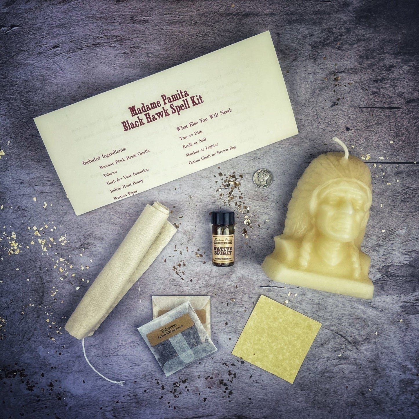 Black Hawk Justice Candle Spell Kit - Northern Magick Supplies