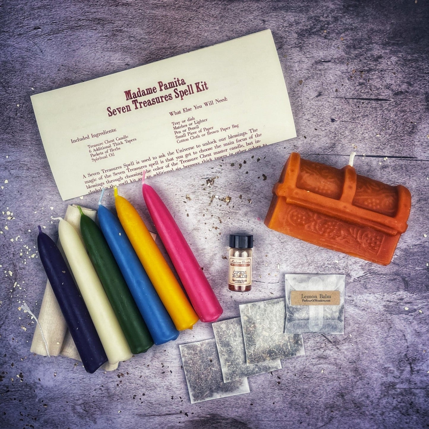 Seven Treasures Candle Spell Kit - Northern Magick Supplies