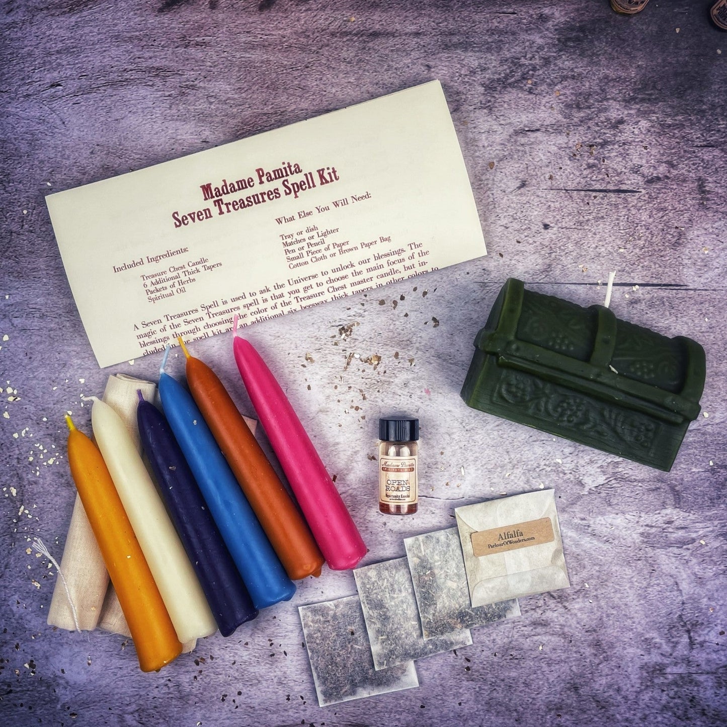 Seven Treasures Candle Spell Kit - Northern Magick Supplies