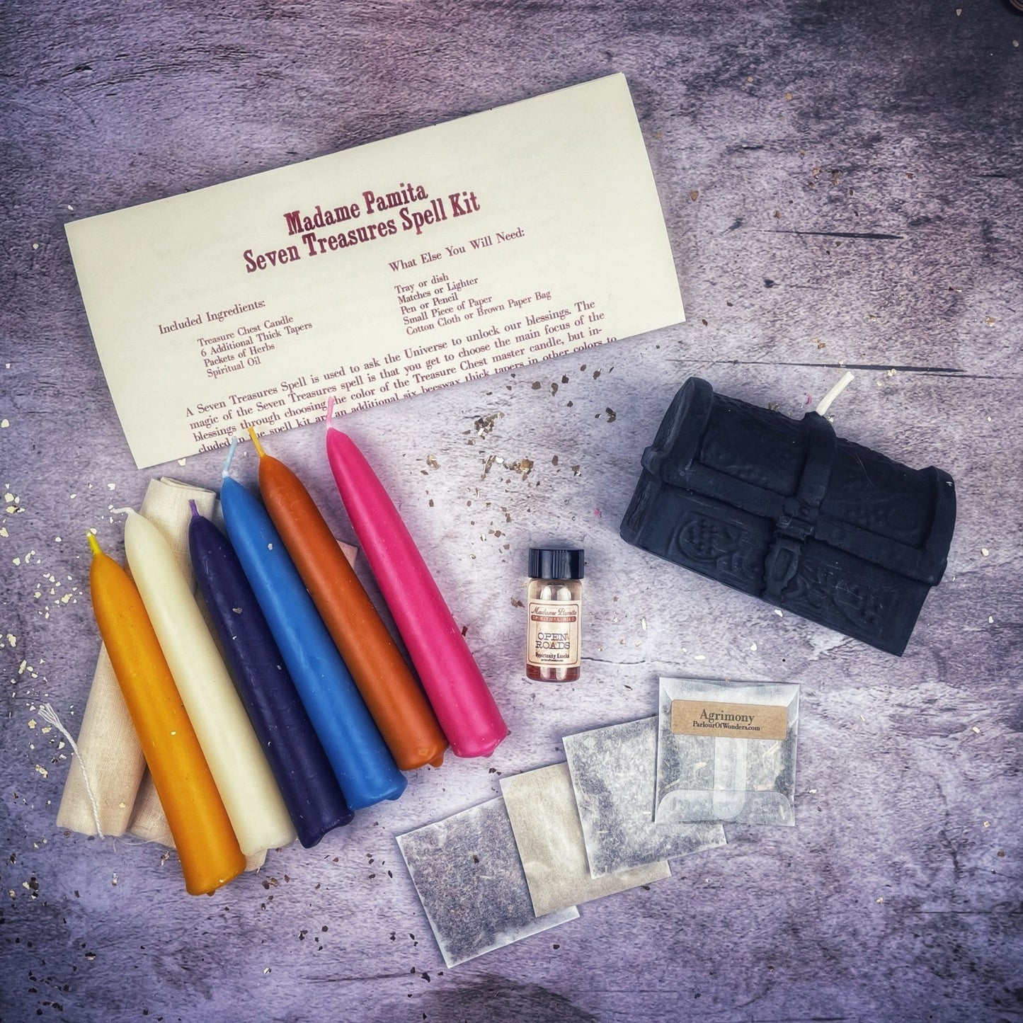Seven Treasures Candle Spell Kit - Northern Magick Supplies