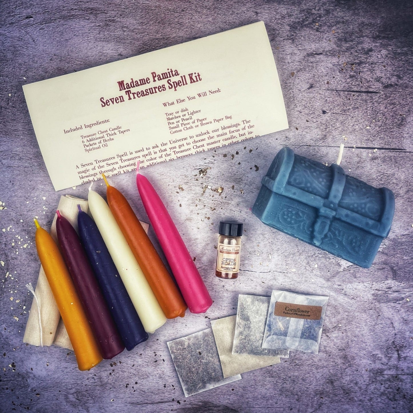 Seven Treasures Candle Spell Kit - Northern Magick Supplies