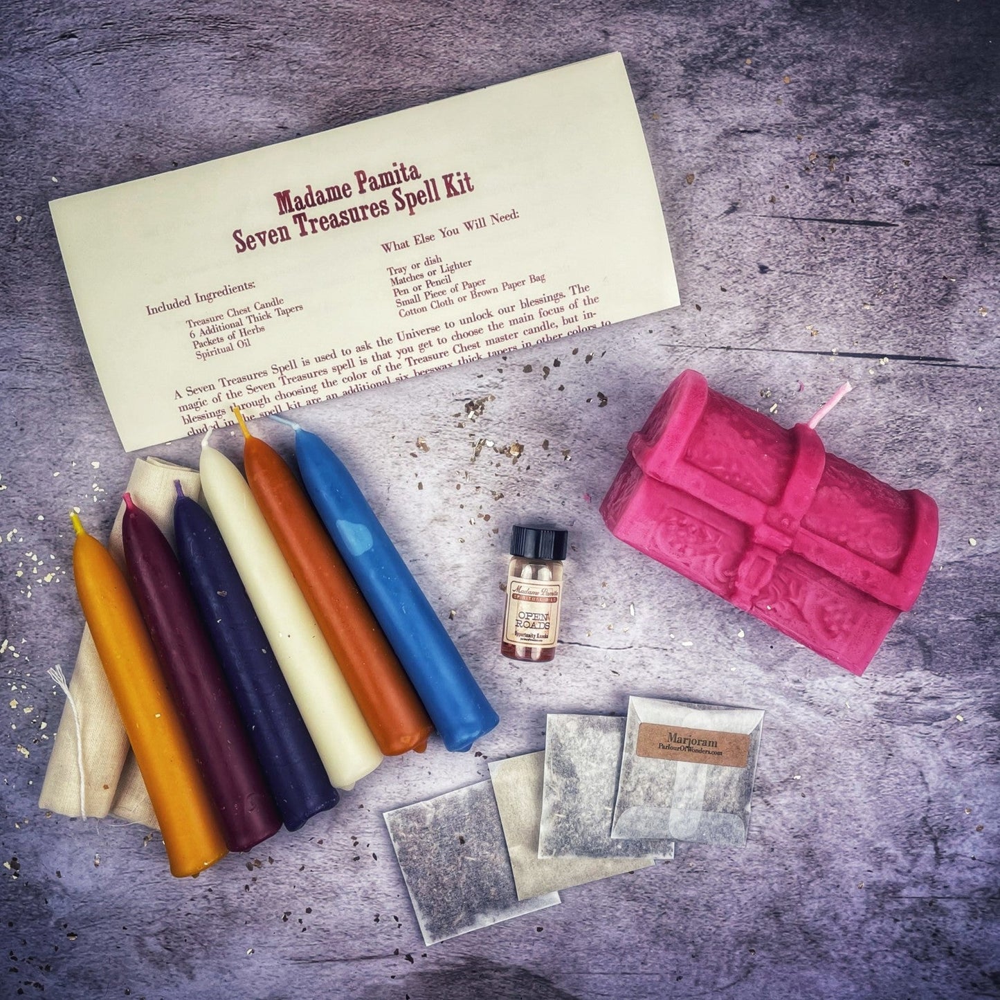 Seven Treasures Candle Spell Kit - Northern Magick Supplies