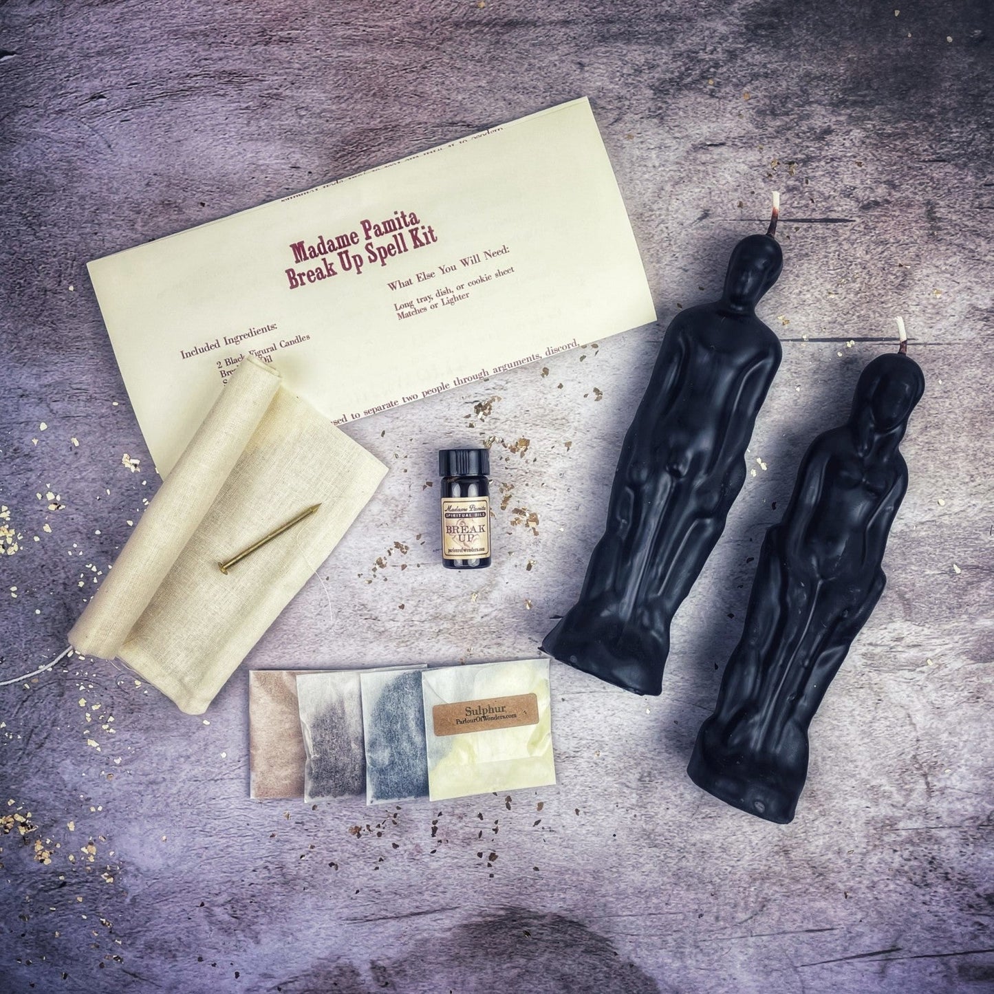 Break Up Candle Spell Kit - Female/Male - End Relationships & Partnerships - Northern Magick Supplies