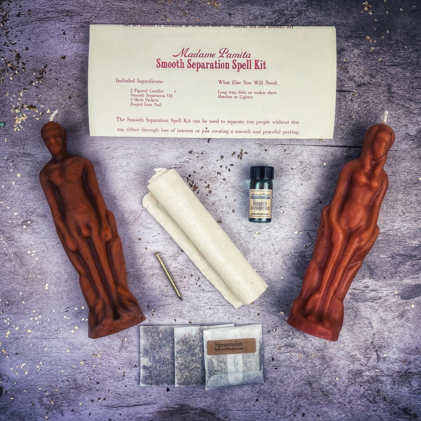 Smooth Separation Candle Spell Kit - Female/Male - Northern Magick Supplies