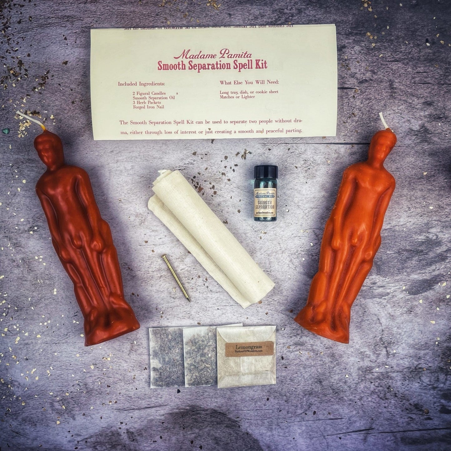 Smooth Separation Candle Spell Kit - Male/Male - Northern Magick Supplies