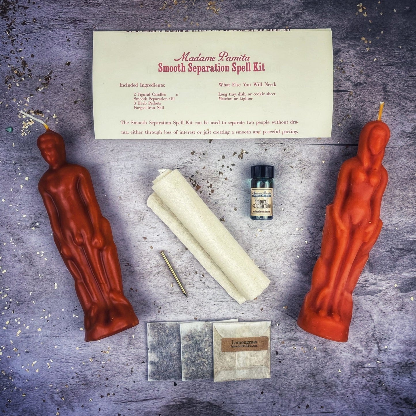 Smooth Separation Candle Spell Kit - Female/Male - Northern Magick Supplies
