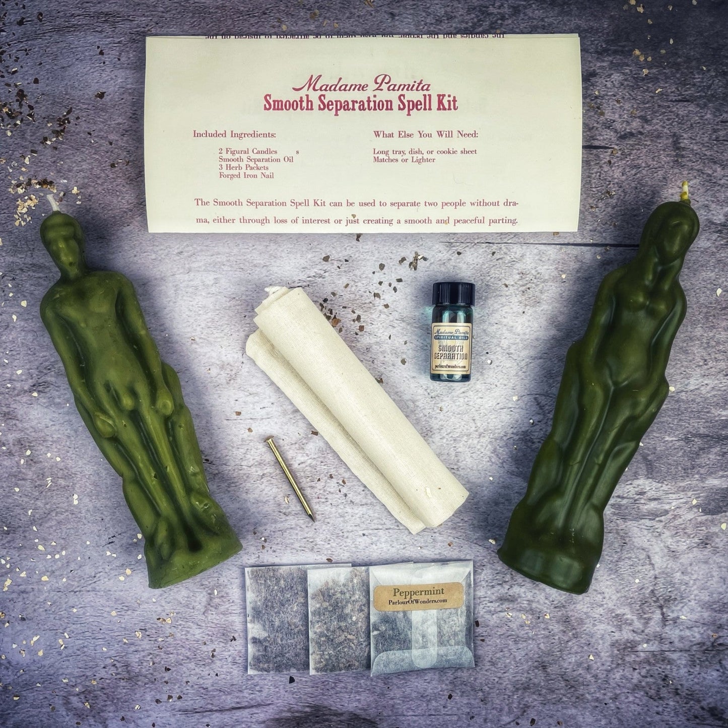 Smooth Separation Candle Spell Kit - Female/Male - Northern Magick Supplies