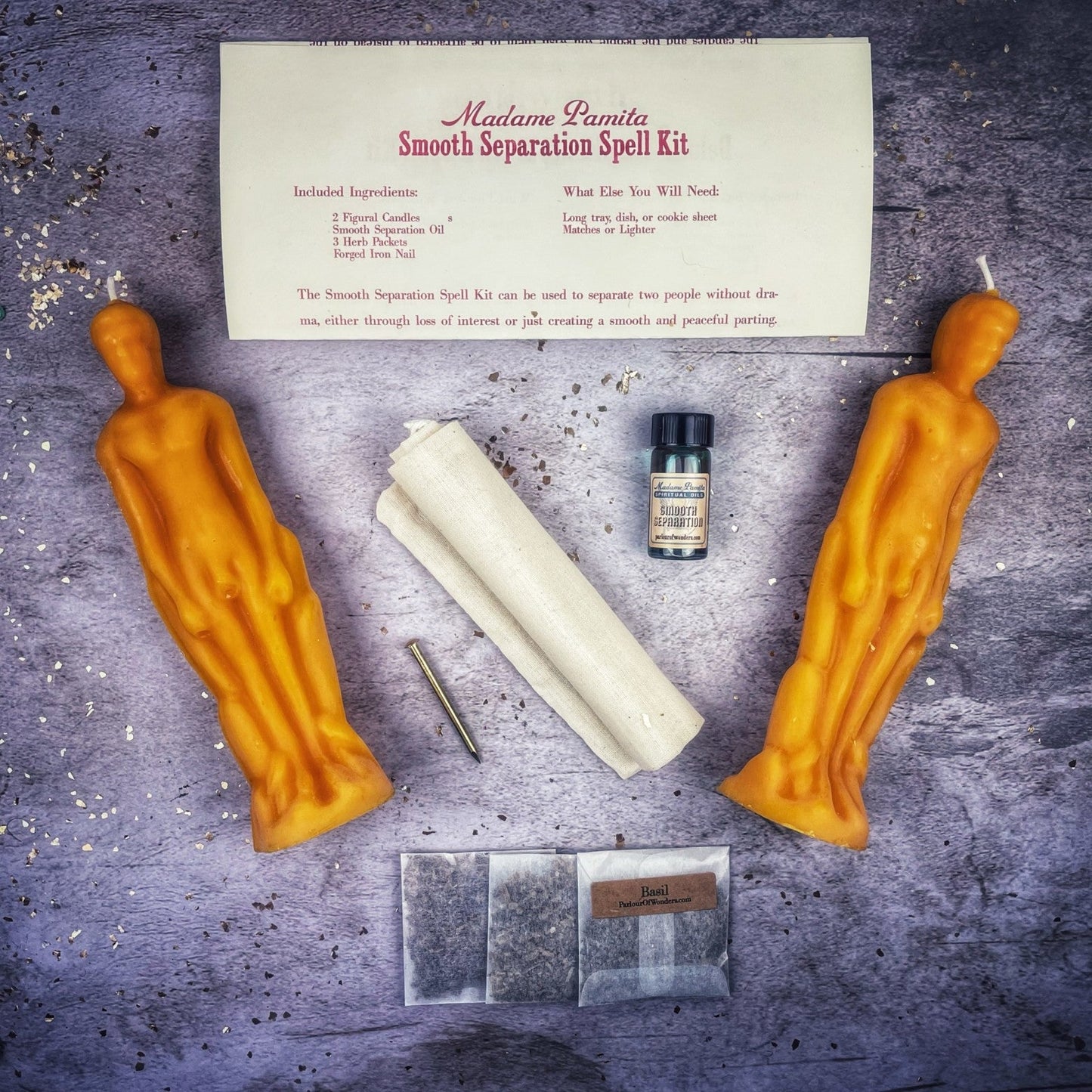 Smooth Separation Candle Spell Kit - Male/Male - Northern Magick Supplies