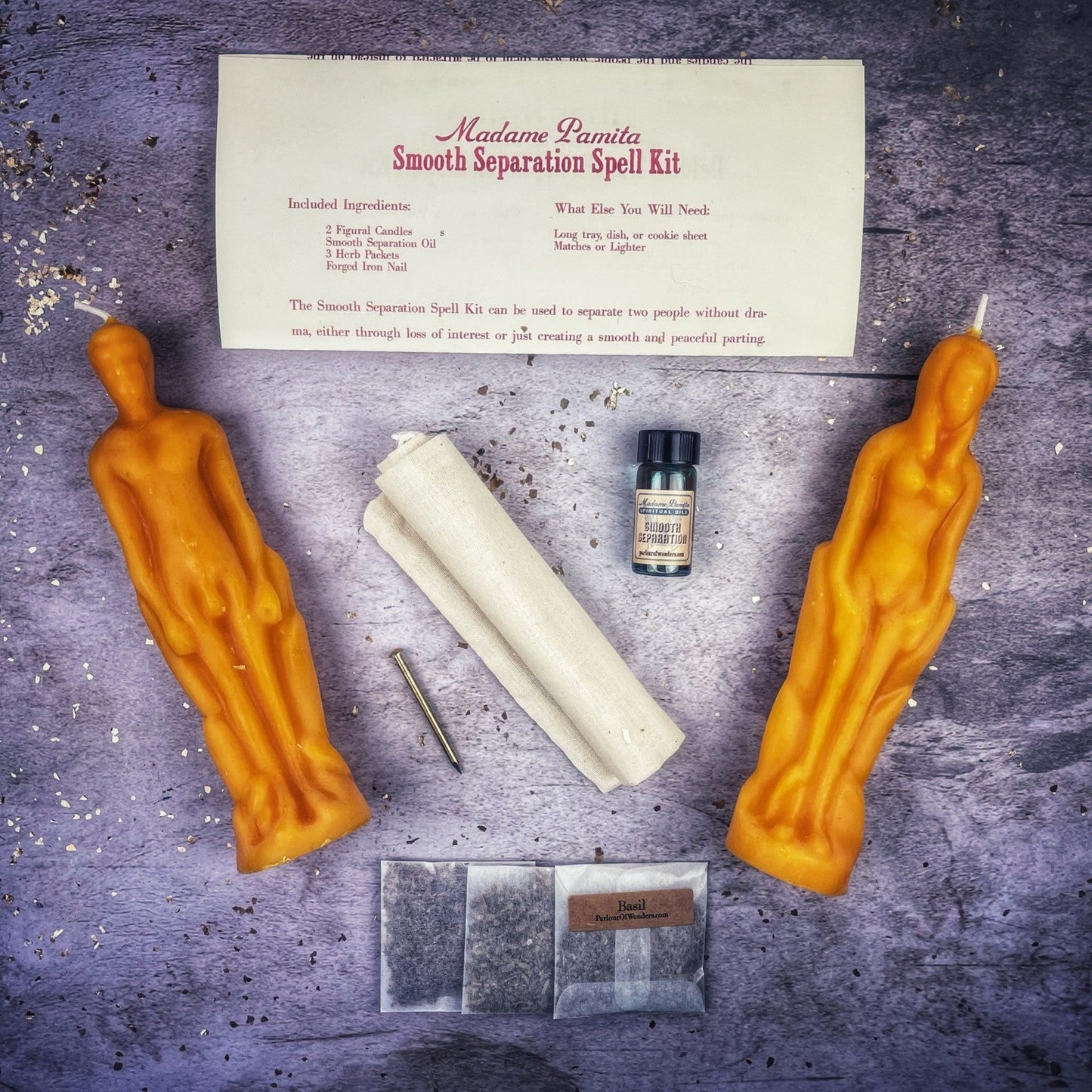 Smooth Separation Candle Spell Kit - Female/Male - Northern Magick Supplies