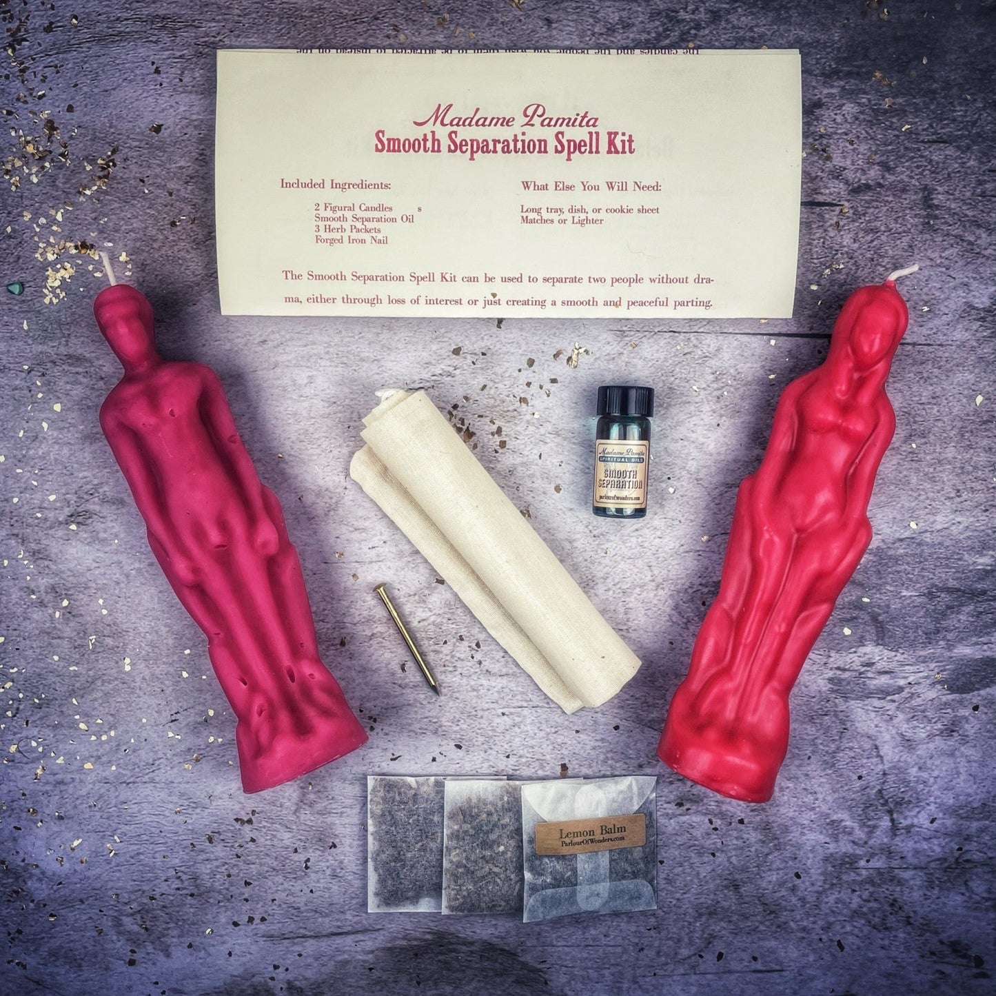 Smooth Separation Candle Spell Kit - Female/Male - Northern Magick Supplies