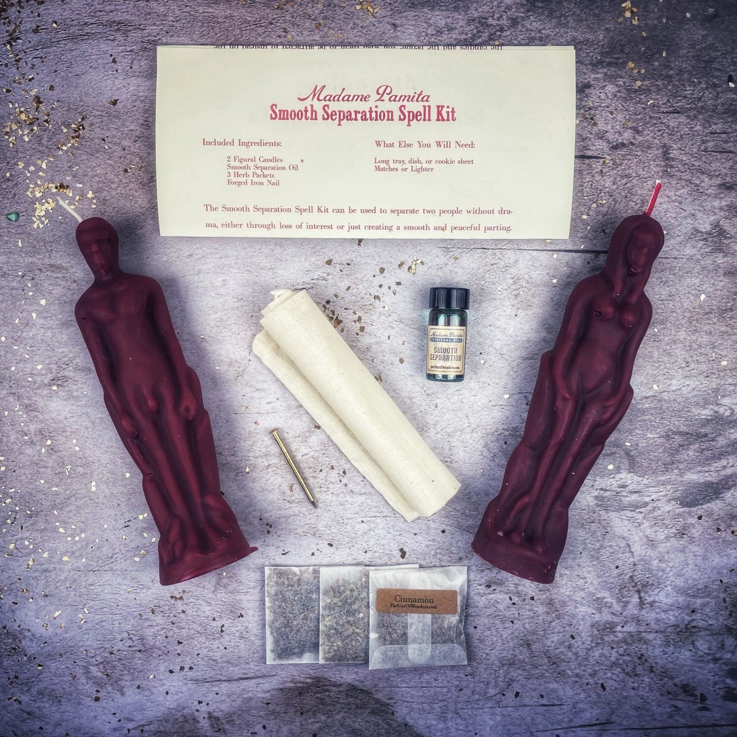 Smooth Separation Candle Spell Kit - Female/Male - Northern Magick Supplies
