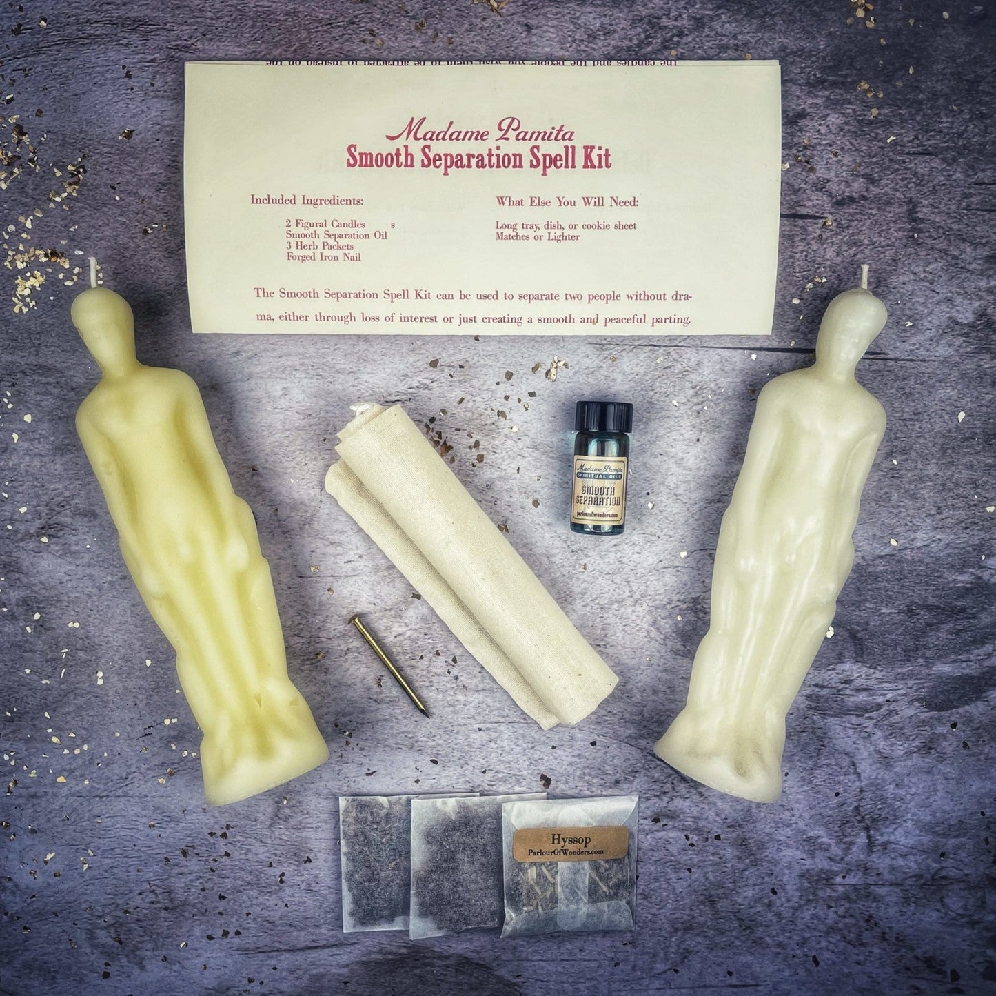 Smooth Separation Candle Spell Kit - Male/Male - Northern Magick Supplies