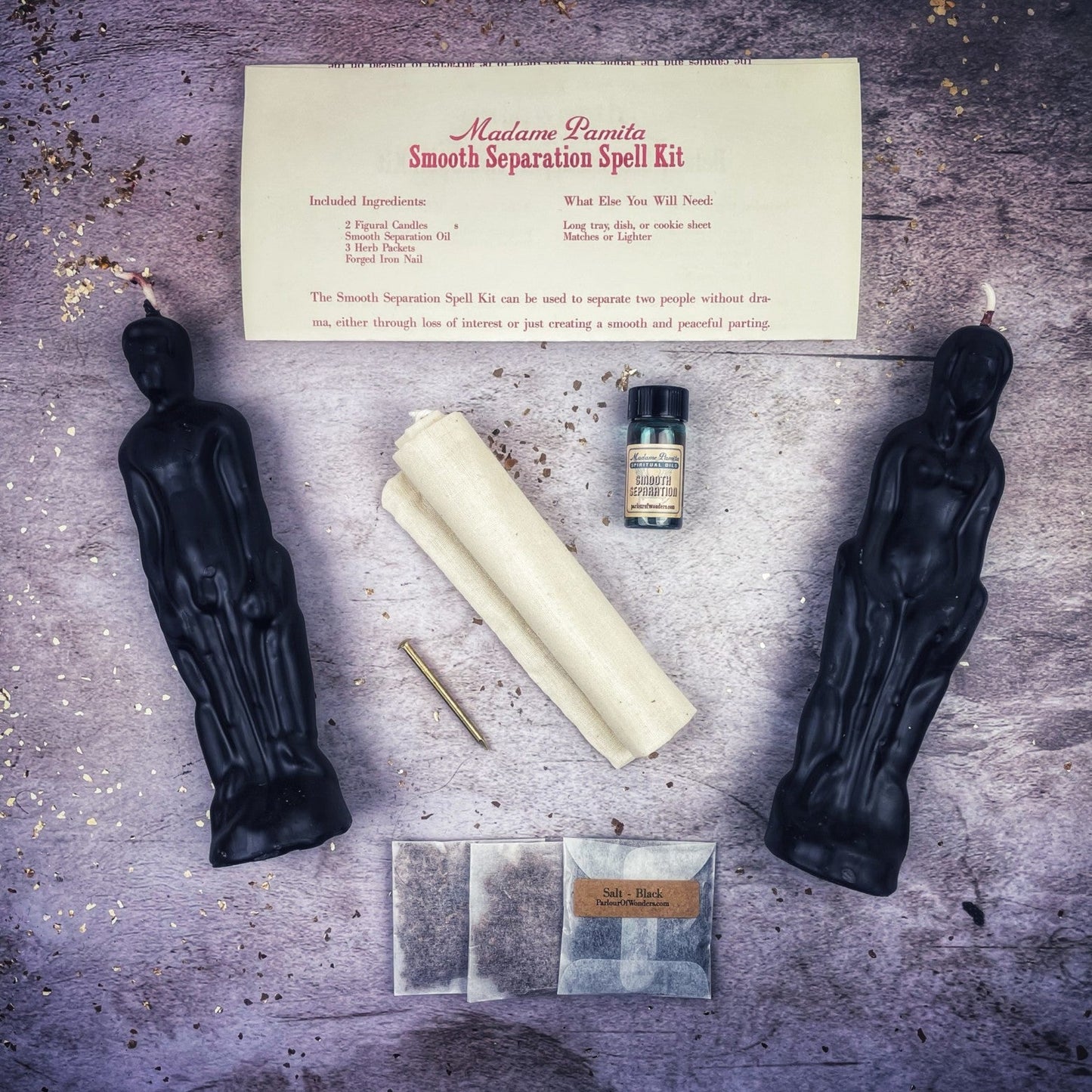 Smooth Separation Candle Spell Kit - Female/Male - Northern Magick Supplies