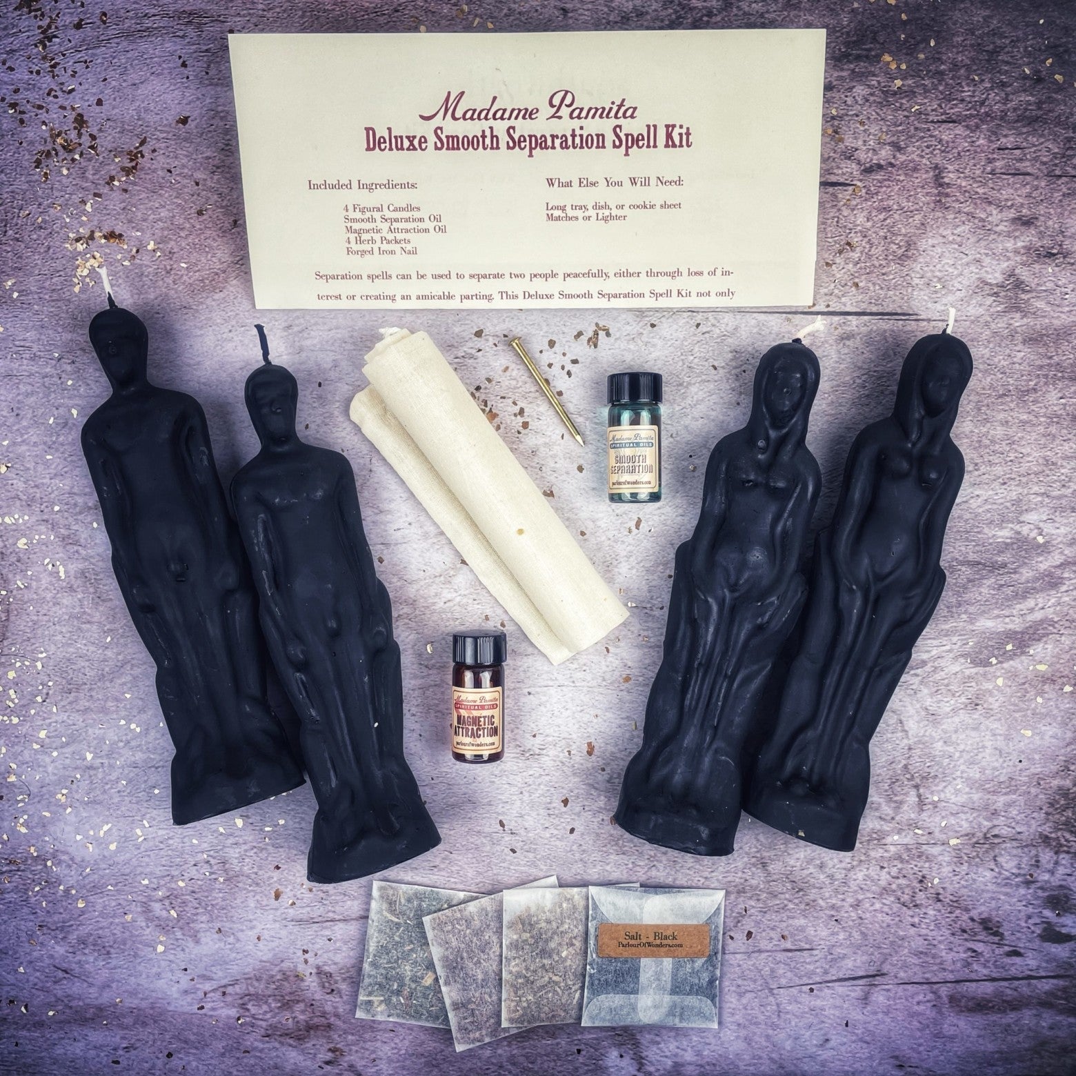 Deluxe Smooth Separation Candle Spell Kit - Female/Male - Northern Magick Supplies