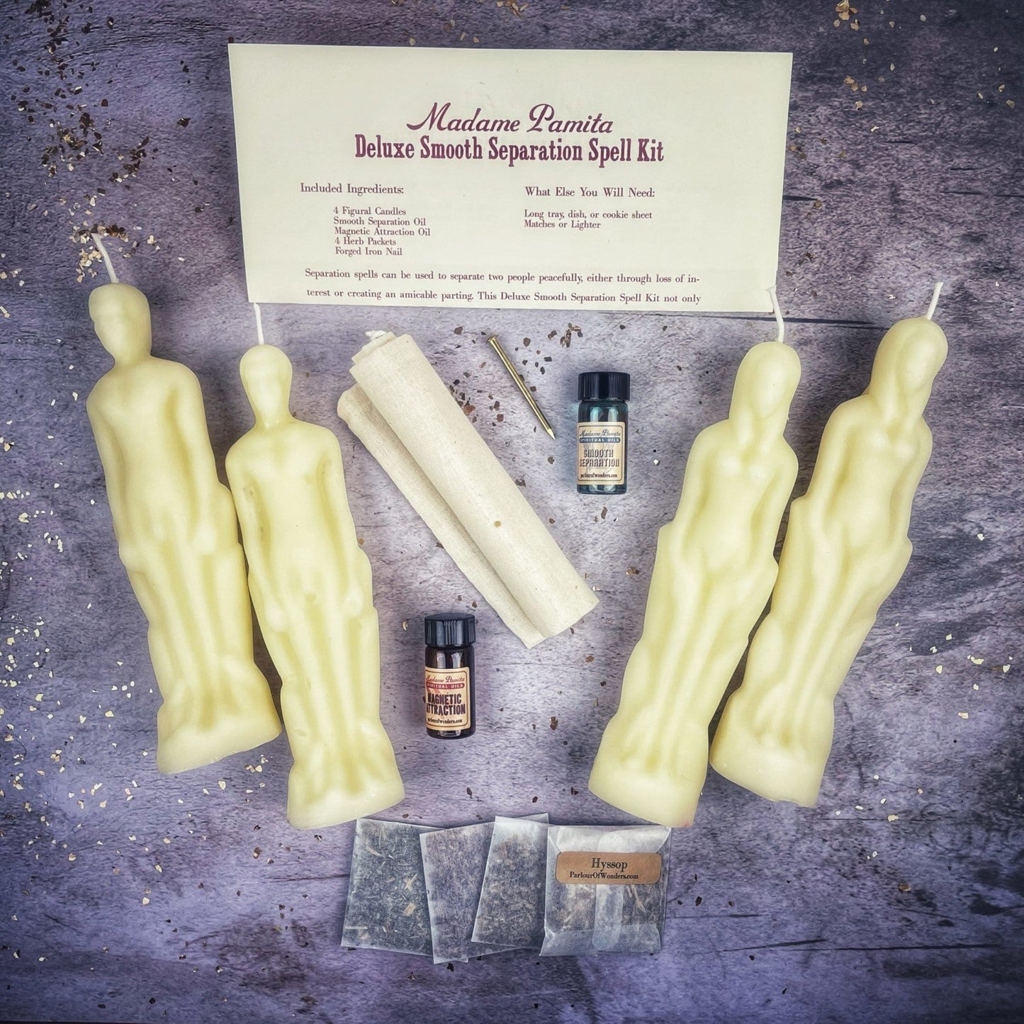 Deluxe Smooth Separation Candle Spell Kit - Female/Male - Northern Magick Supplies