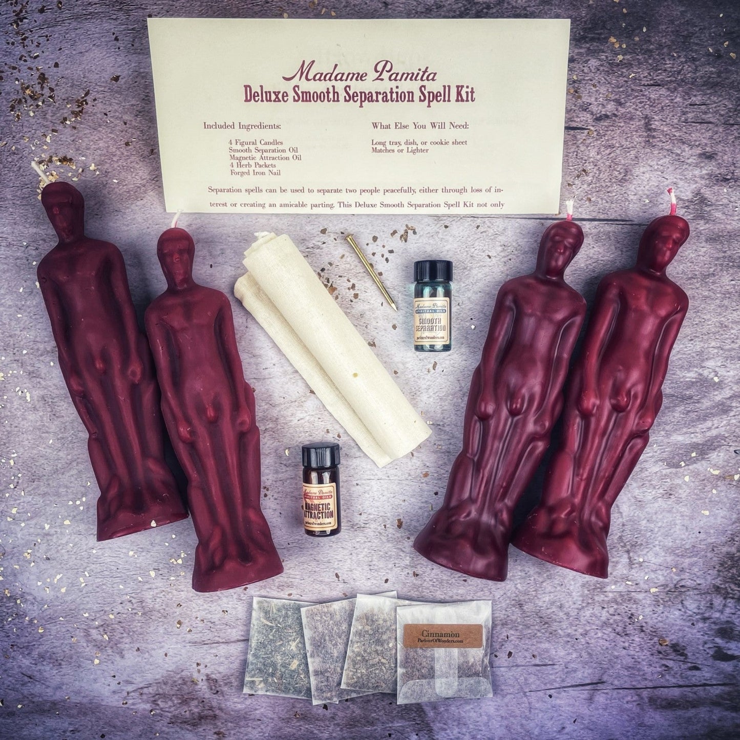 Deluxe Smooth Separation Candle Spell Kit - Male/Male - Northern Magick Supplies