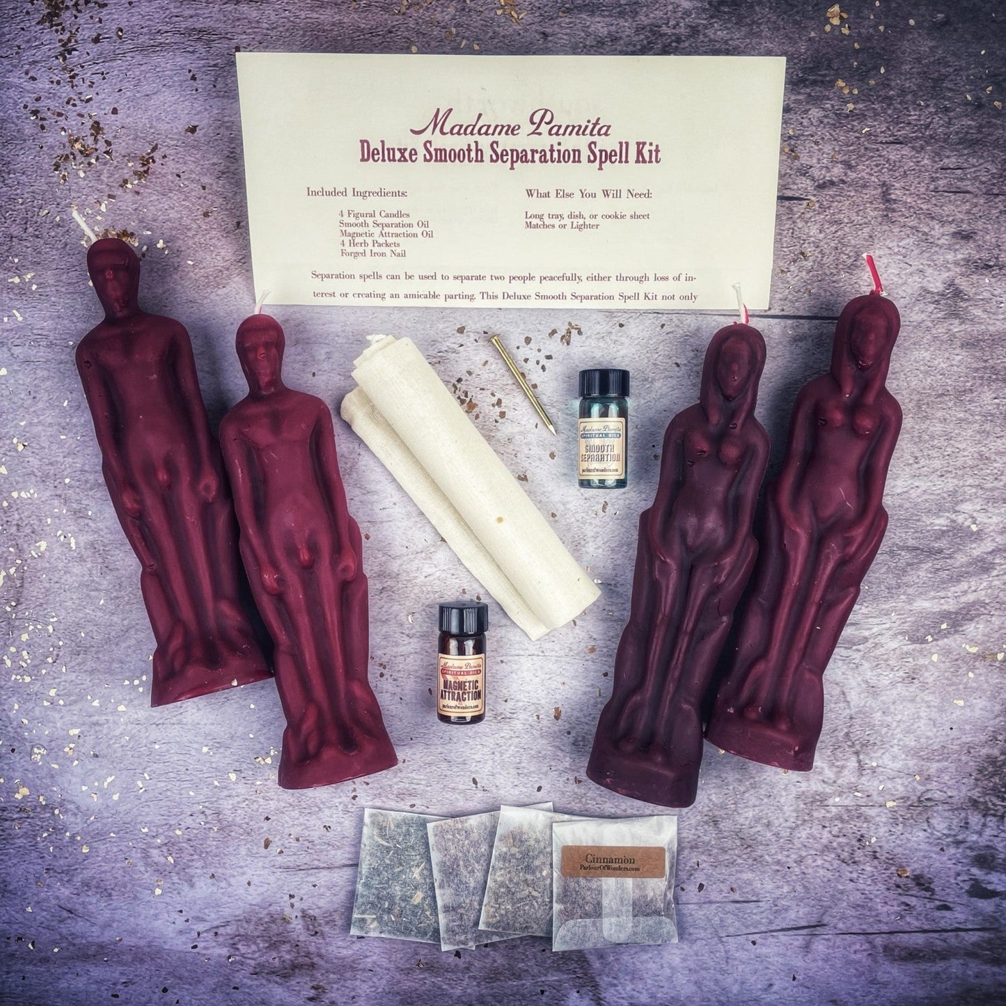 Deluxe Smooth Separation Candle Spell Kit - Female/Male - Northern Magick Supplies