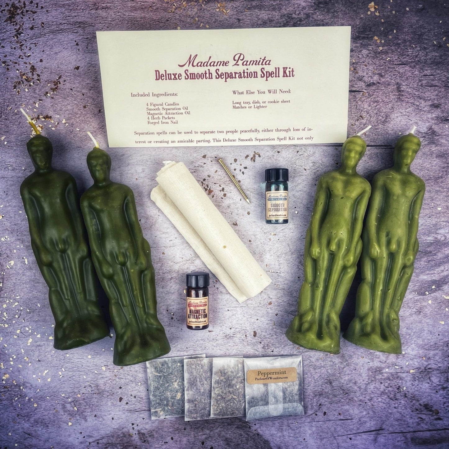 Deluxe Smooth Separation Candle Spell Kit - Male/Male - Northern Magick Supplies
