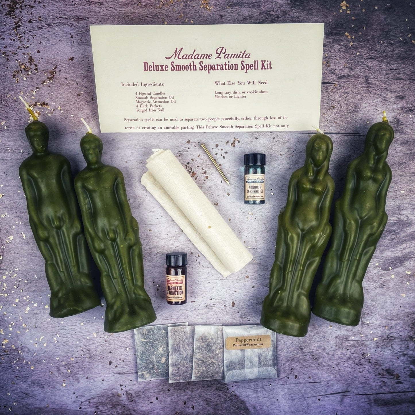 Deluxe Smooth Separation Candle Spell Kit - Female/Male - Northern Magick Supplies