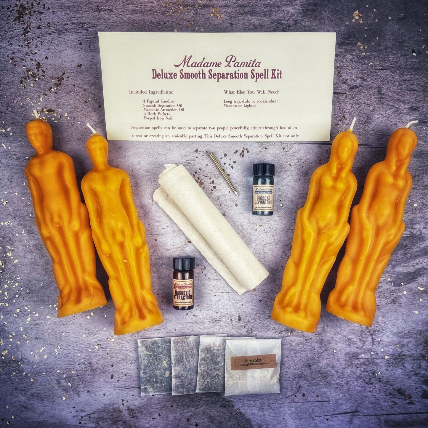 Deluxe Smooth Separation Candle Spell Kit - Female/Male - Northern Magick Supplies