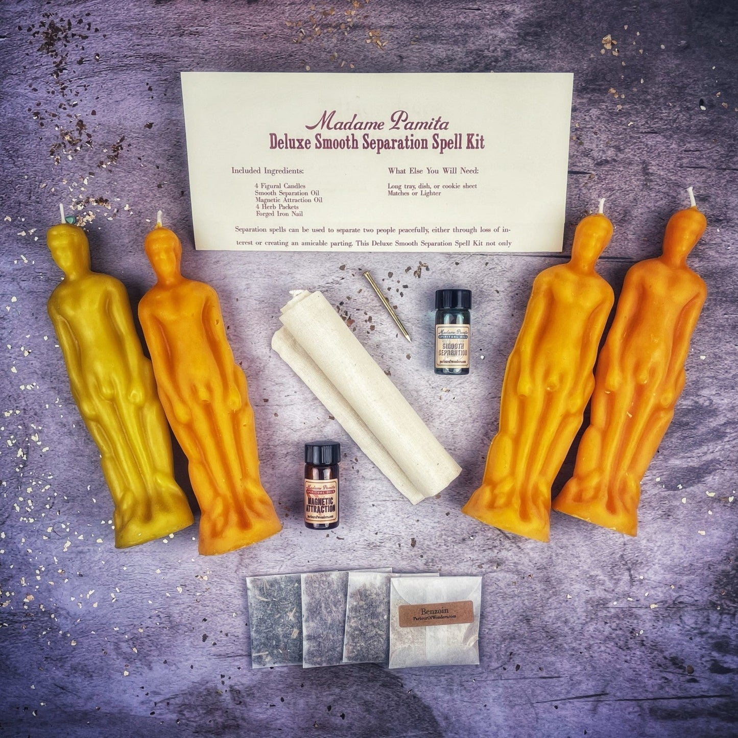 Deluxe Smooth Separation Candle Spell Kit - Male/Male - Northern Magick Supplies