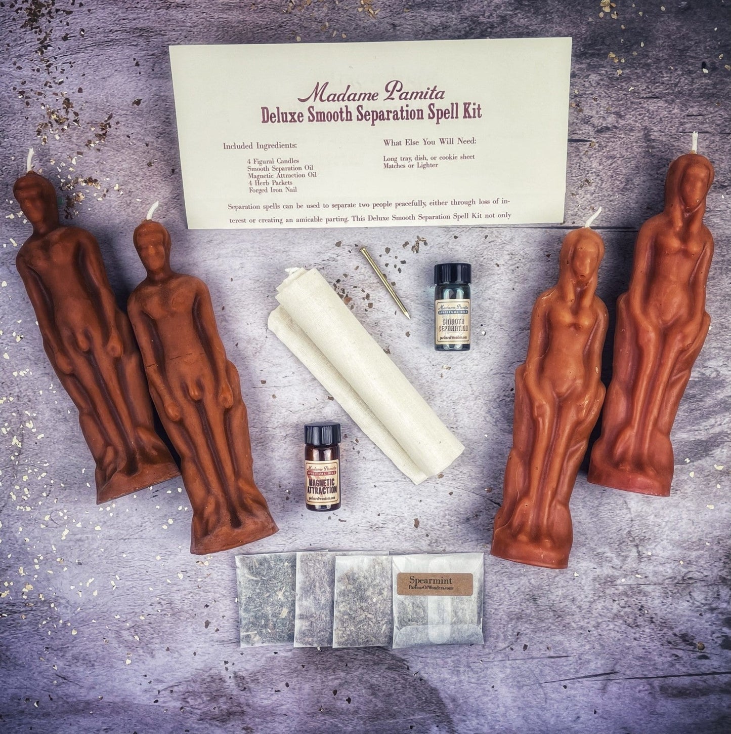 Deluxe Smooth Separation Candle Spell Kit - Female/Male - Northern Magick Supplies