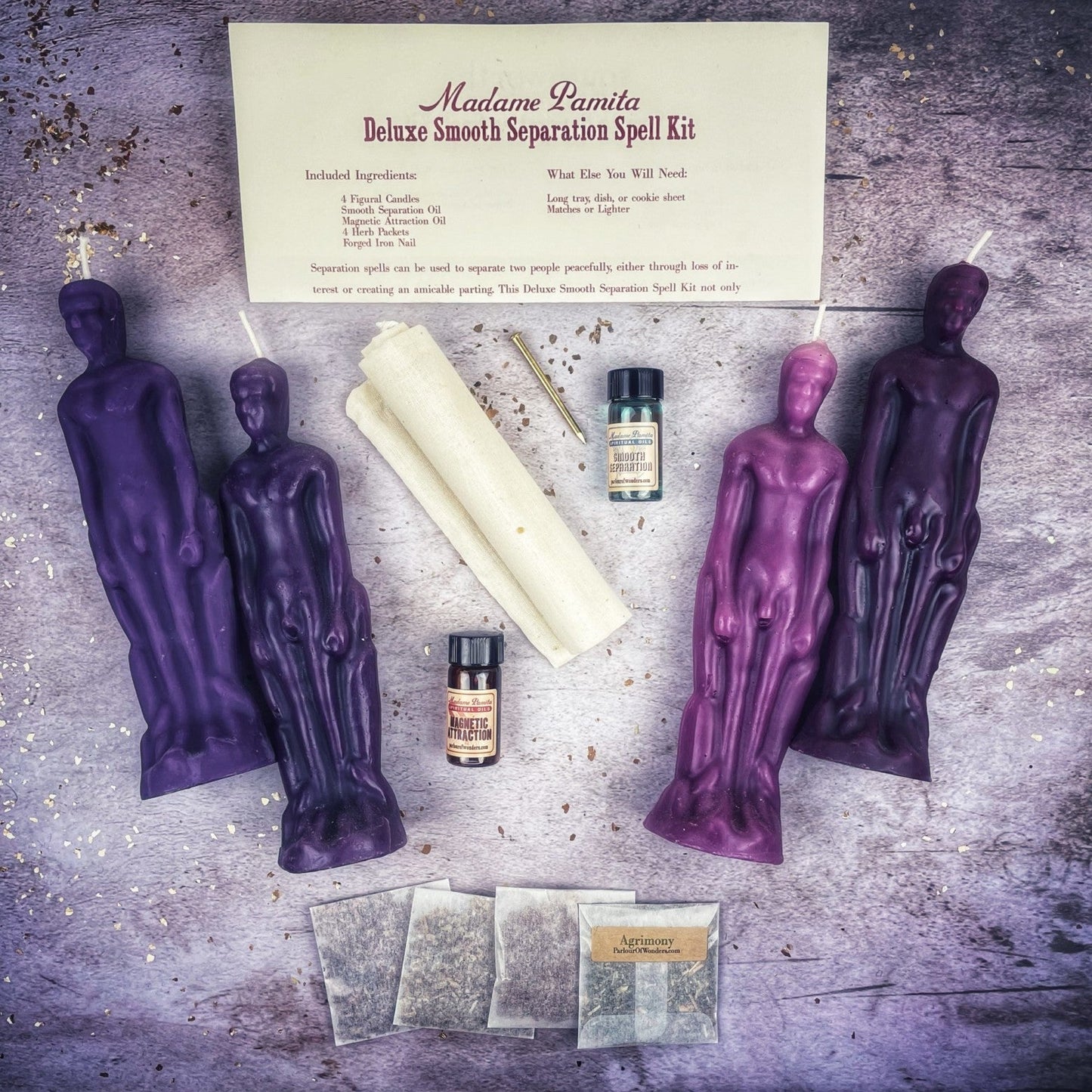 Deluxe Smooth Separation Candle Spell Kit - Male/Male - Northern Magick Supplies