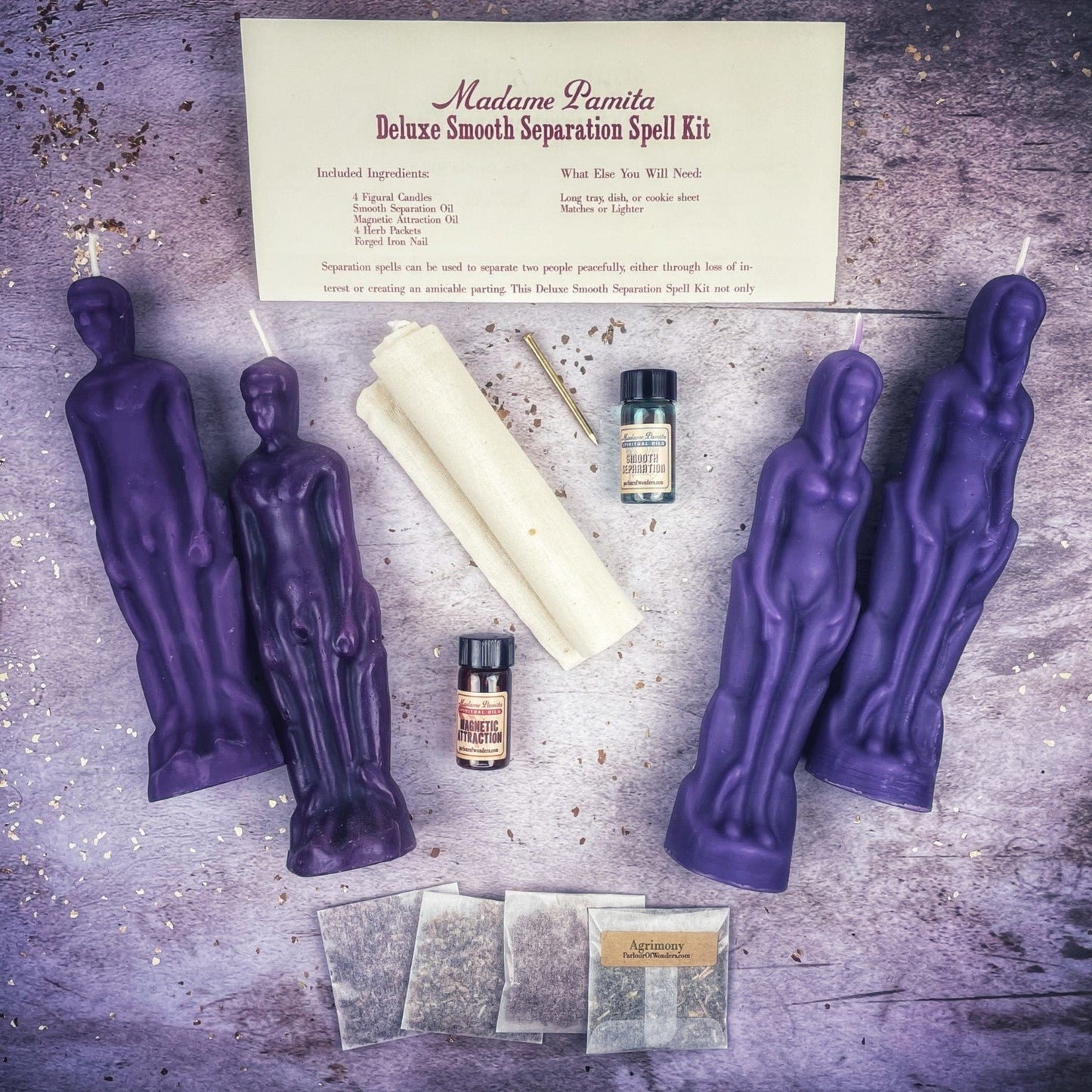 Deluxe Smooth Separation Candle Spell Kit - Female/Male - Northern Magick Supplies