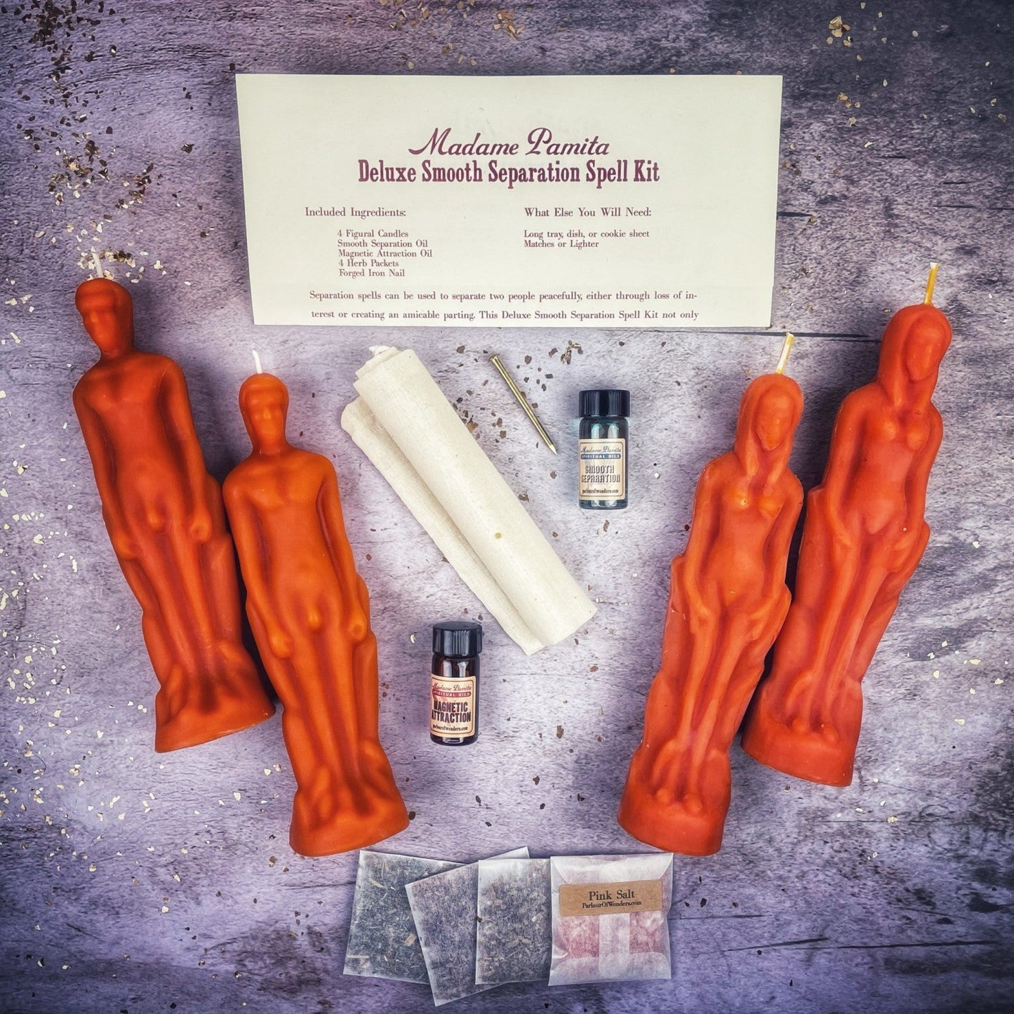Deluxe Smooth Separation Candle Spell Kit - Female/Male - Northern Magick Supplies