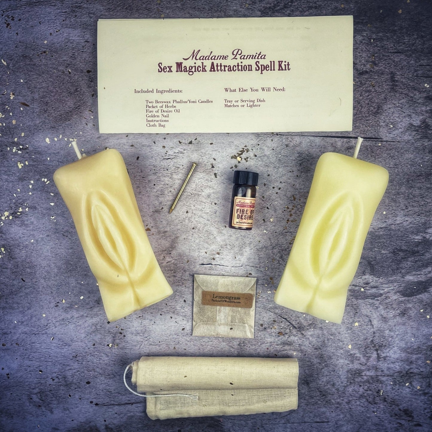 Sex Magick Candle Spell Kit - Yoni/Yoni - Northern Magick Supplies