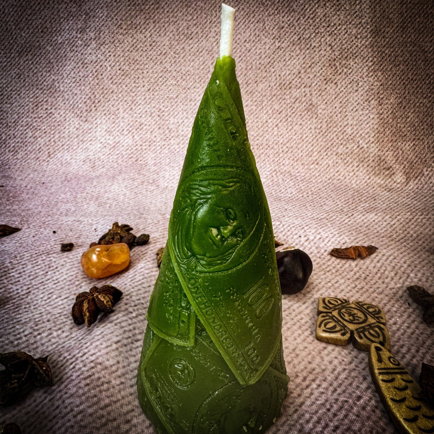 Beeswax Money Maker Spell Candle - Northern Magick Supplies