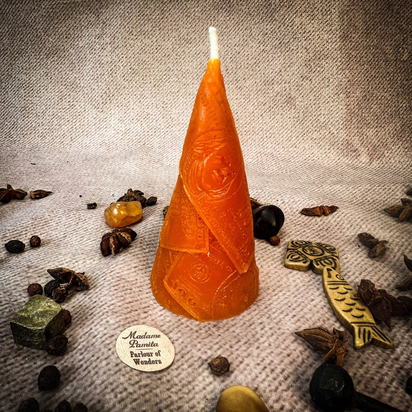 Beeswax Money Maker Spell Candle - Prosperity & Abundance Magic - Northern Magick Supplies