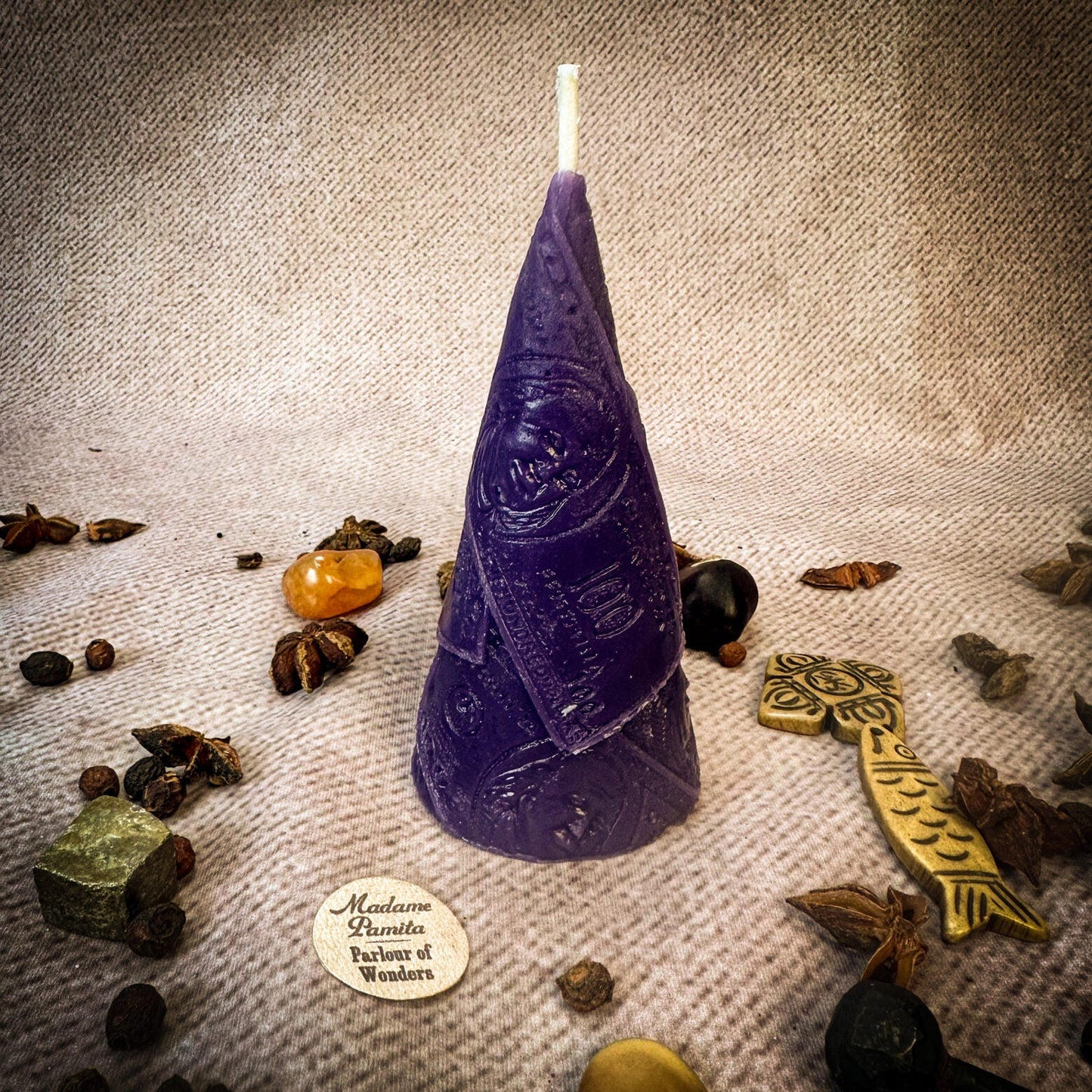 Beeswax Money Maker Spell Candle - Prosperity & Abundance Magic - Northern Magick Supplies