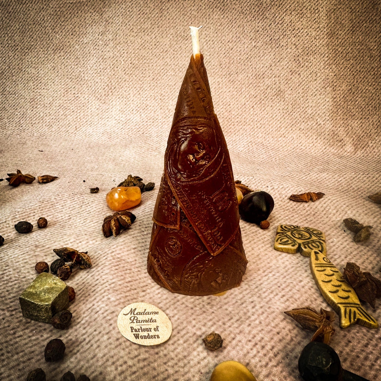 Beeswax Money Maker Spell Candle - Prosperity & Abundance Magic - Northern Magick Supplies