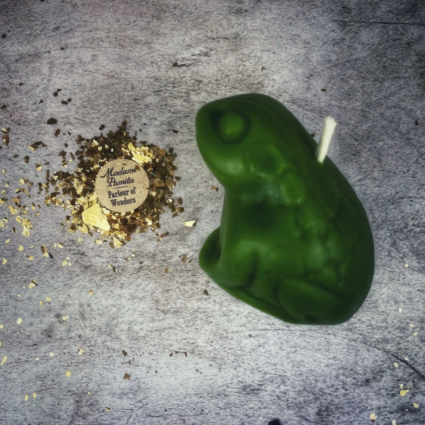 Beeswax Lucky Money Frog Spell Candle - Northern Magick Supplies