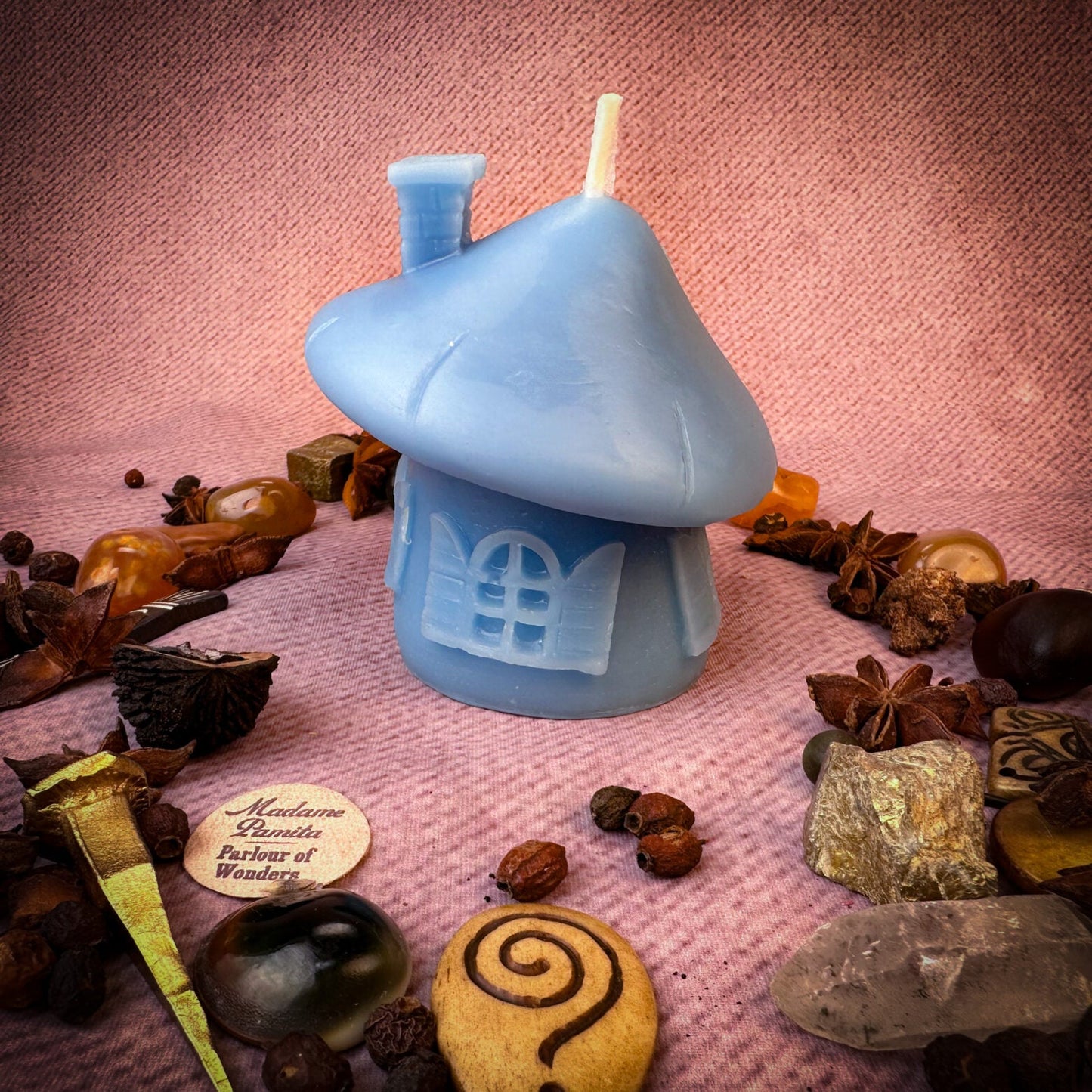 Beeswax Mushroom Fairy Hut Cozy Home Spell Candle - Sanctuary & Blessing Magic - Northern Magick Supplies