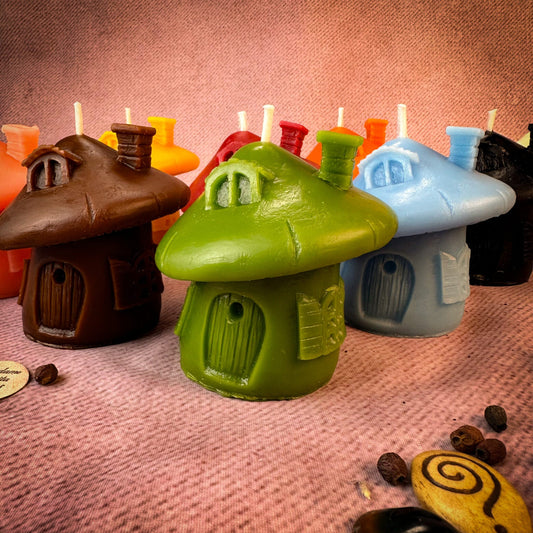 Beeswax Mushroom Fairy Hut Spell Candle - Northern Magick Supplies