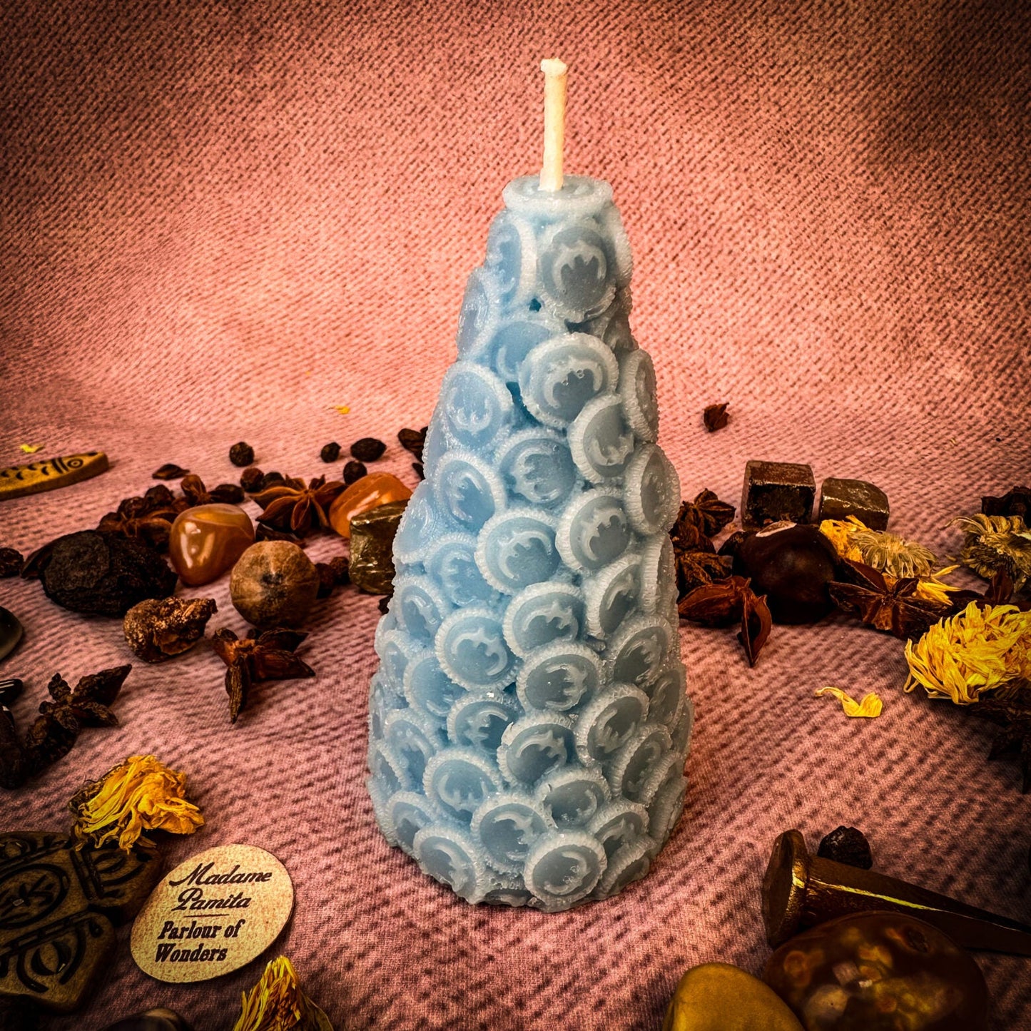 Beeswax Cone of Coins Spell Candle - Northern Magick Supplies