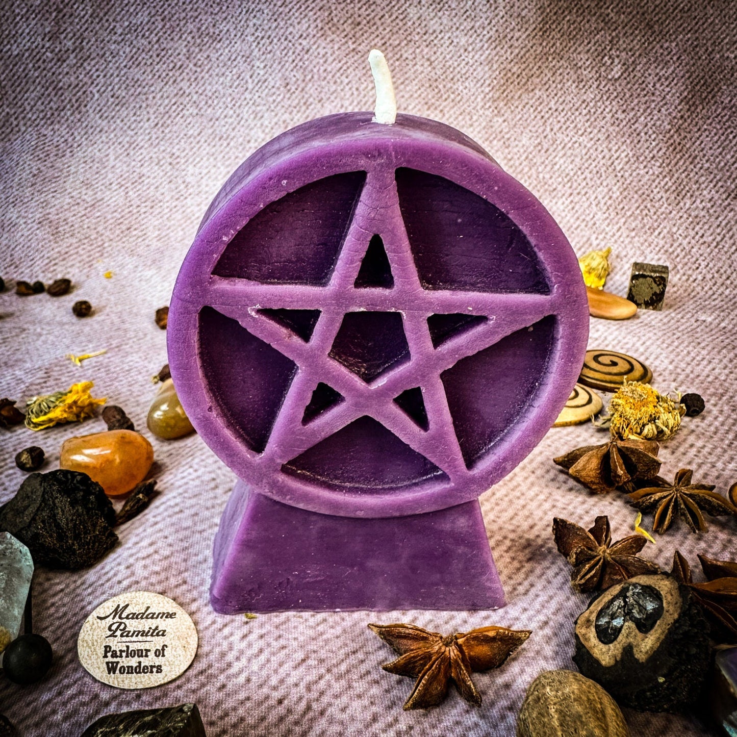 Beeswax Pentacle of Protection Spell Candle - Northern Magick Supplies
