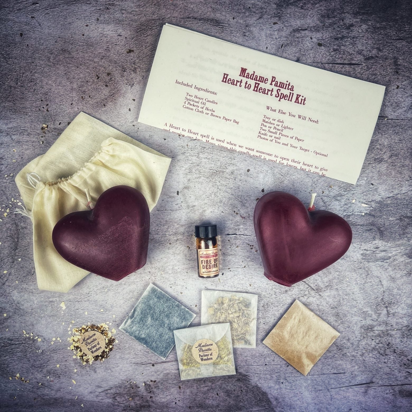 Heart to Heart Candle Spell Kit - Northern Magick Supplies