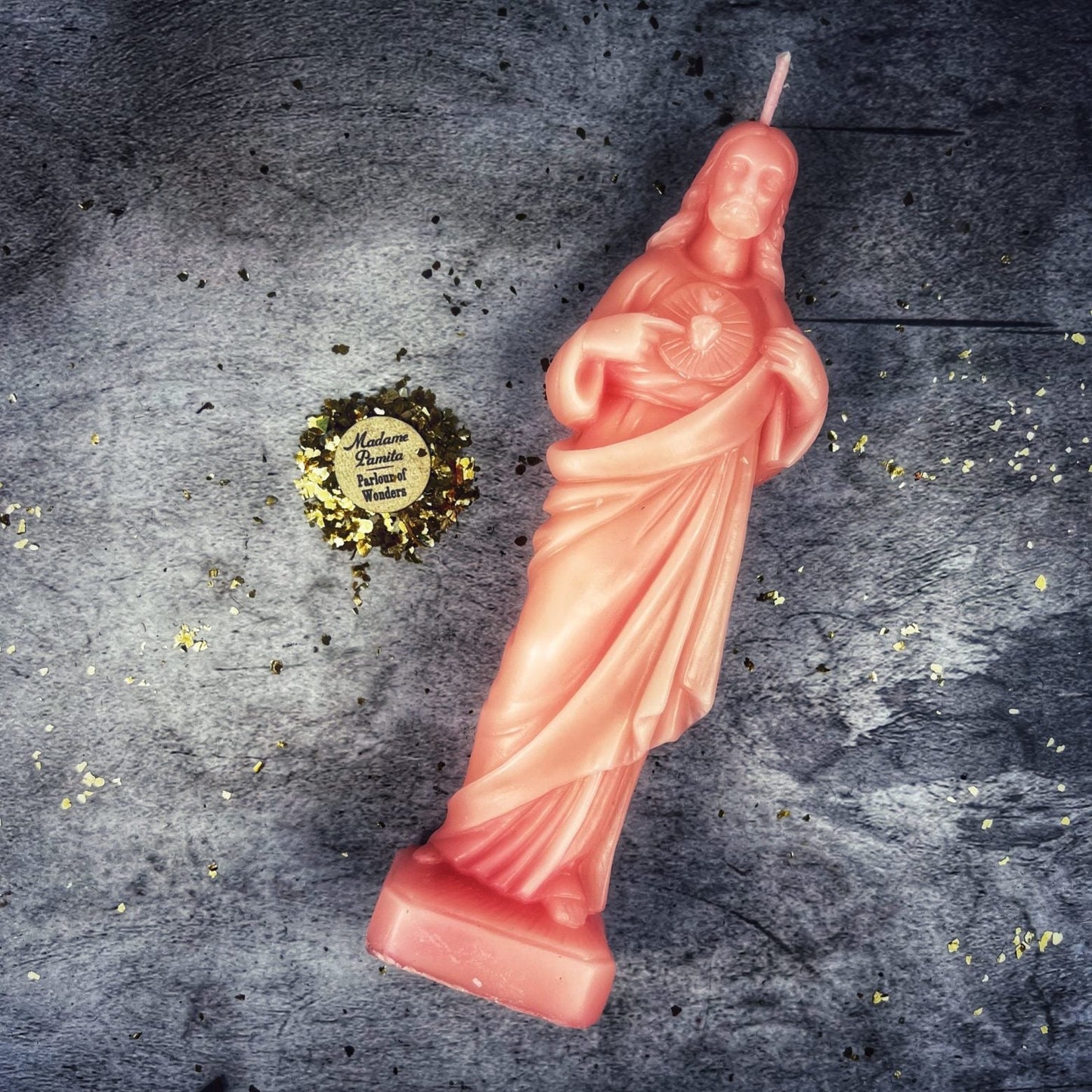 Beeswax Sacred Heart of Jesus Spell Candle - Divine Love & Miracles - Northern Magick Supplies